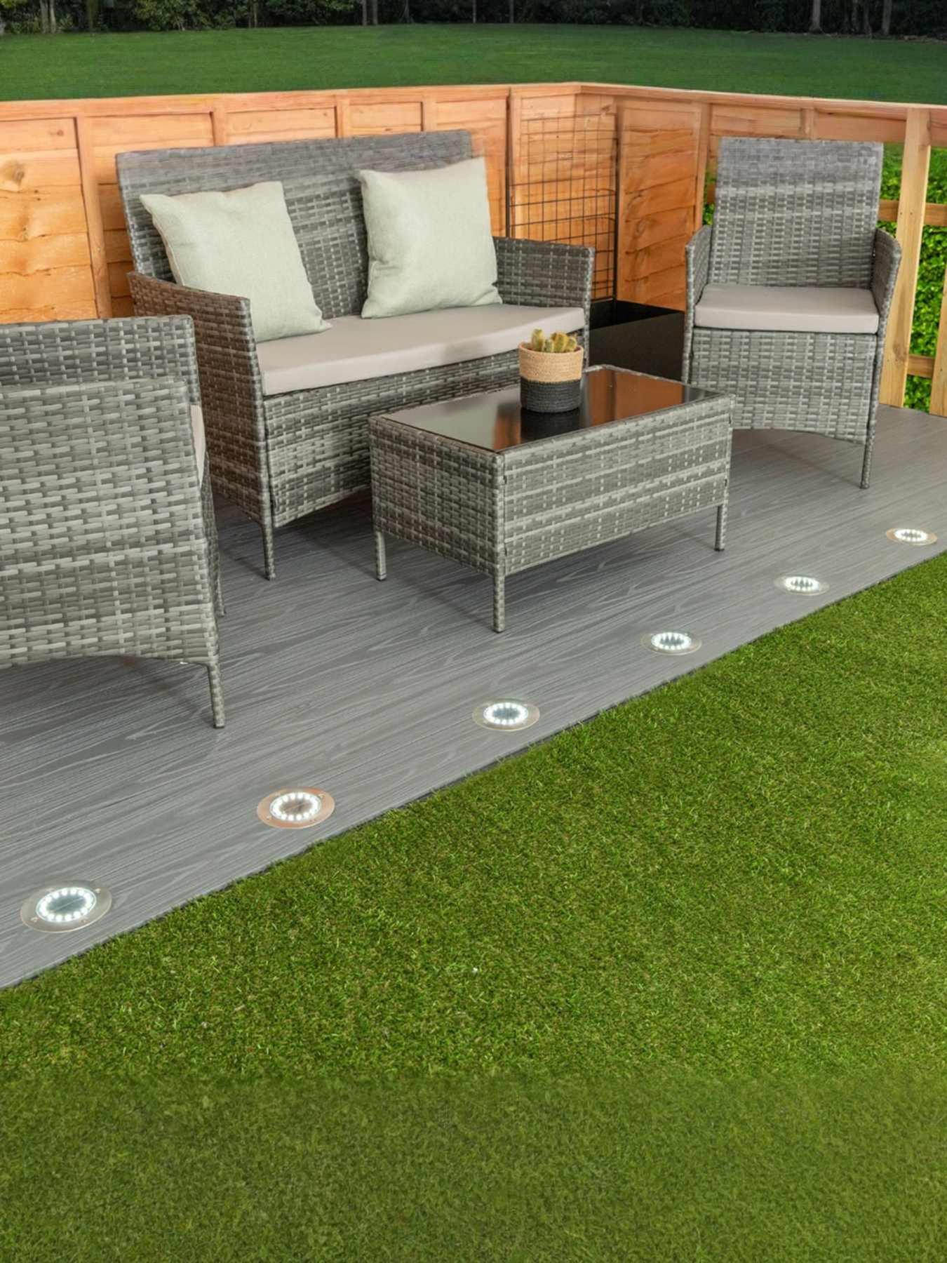 undefined Cool White LED Decking Solar Powered Lights - Pack of 6