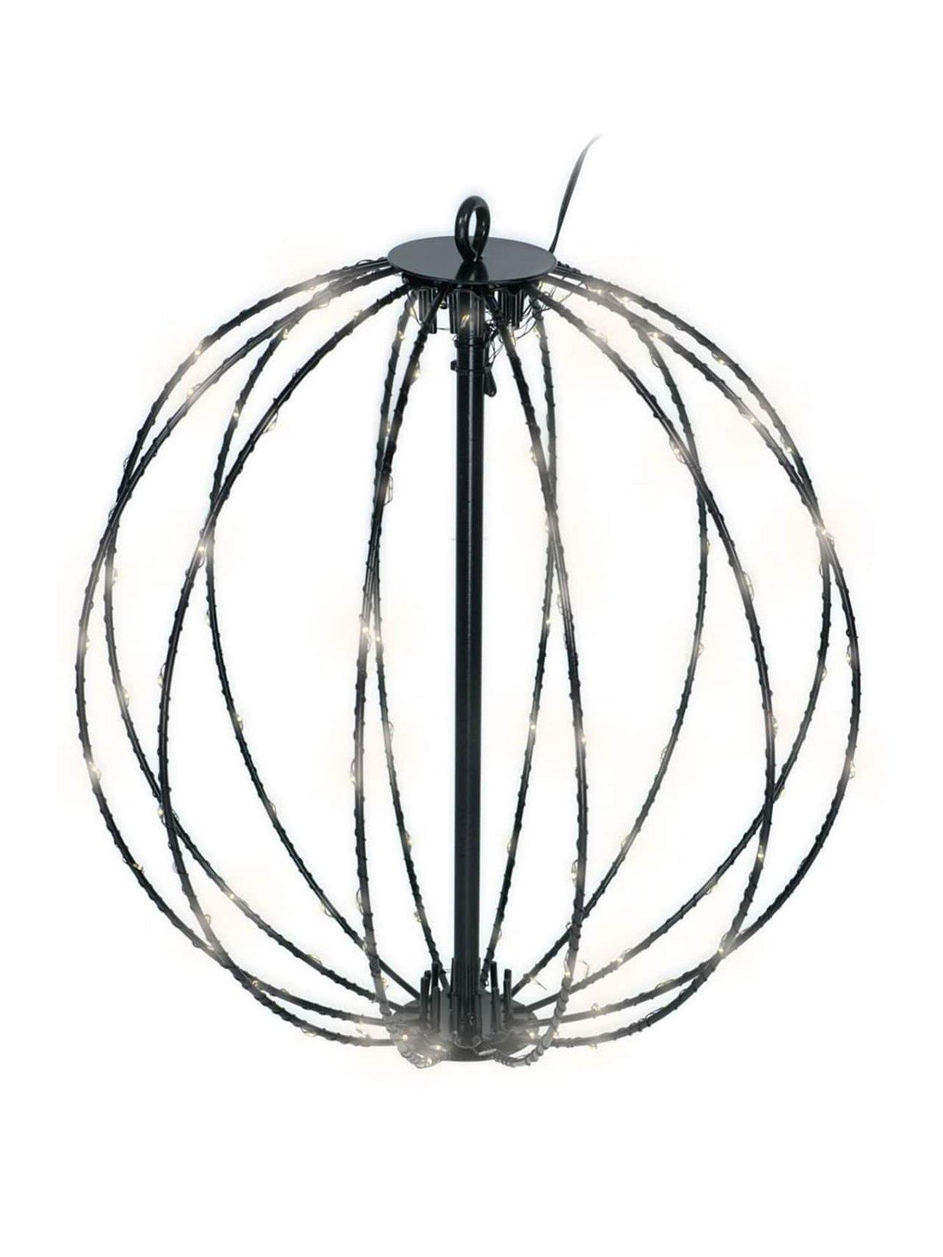 Image 2 of 3 of ValueLights Black Metal Wire Solar Powered Hanging Fairy Light Lantern