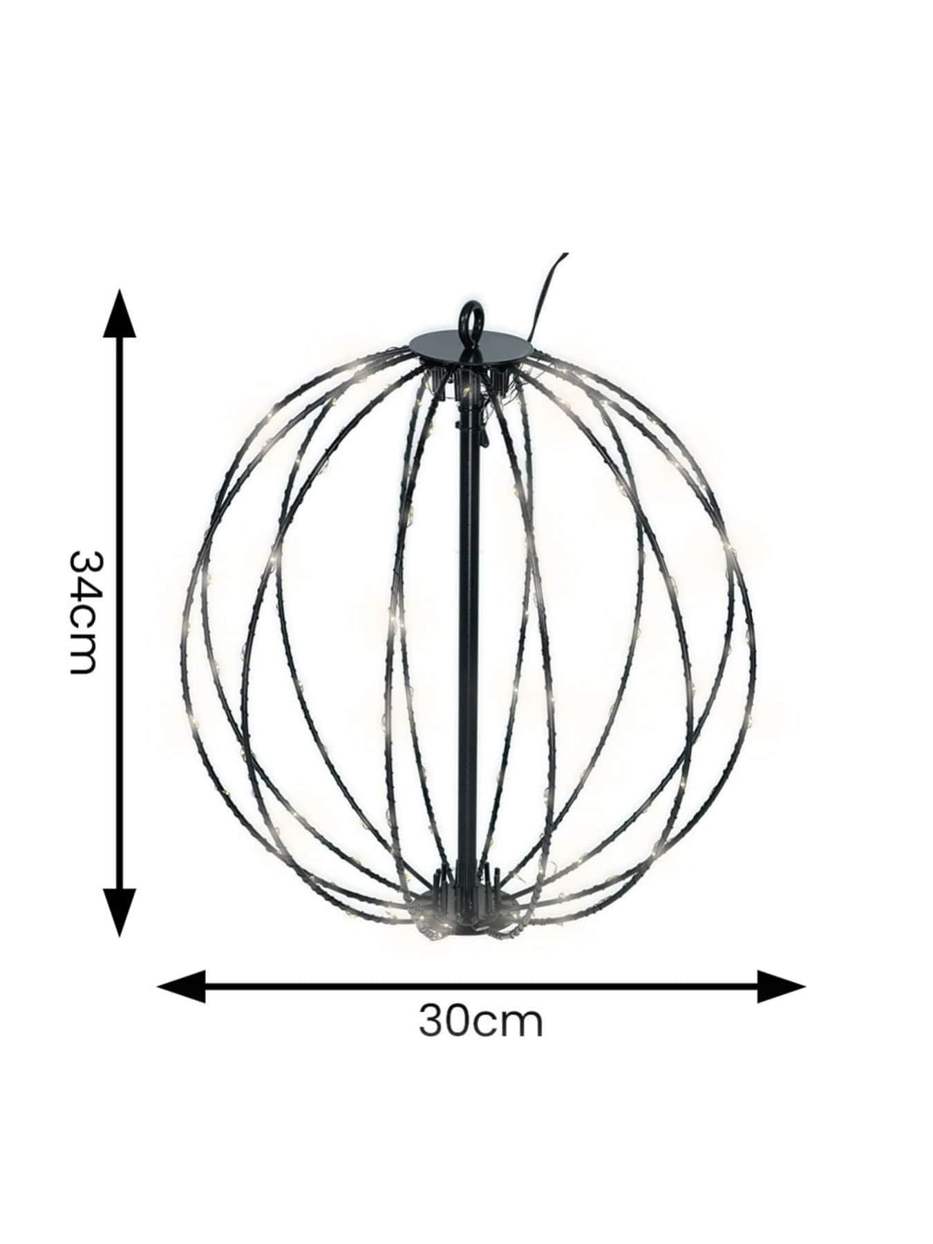 Image 3 of 3 of ValueLights Black Metal Wire Solar Powered Hanging Fairy Light Lantern