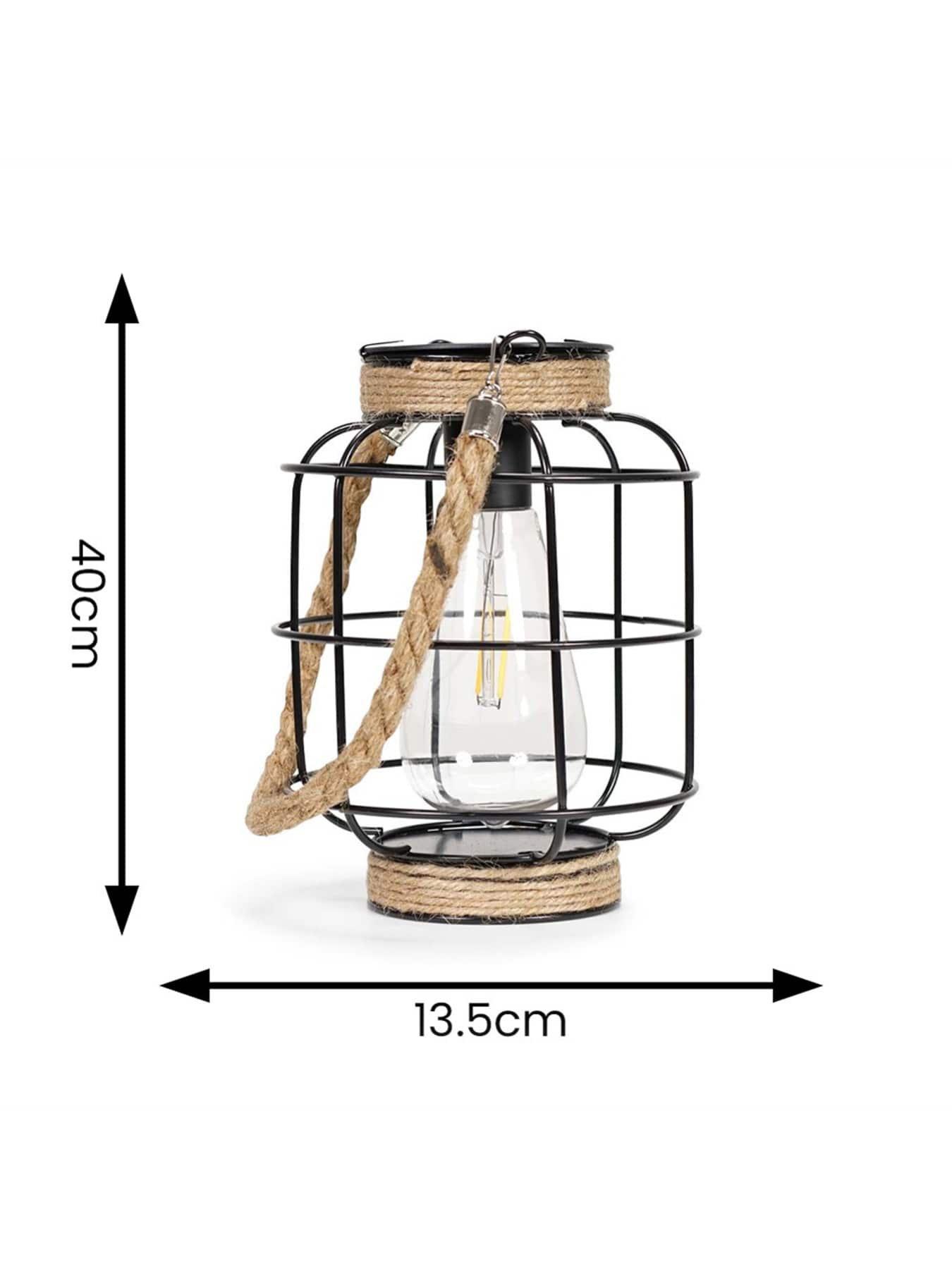 Image 7 of 7 of ValueLights Solar Powered Pair of Caged Jars with Filament Bulbs