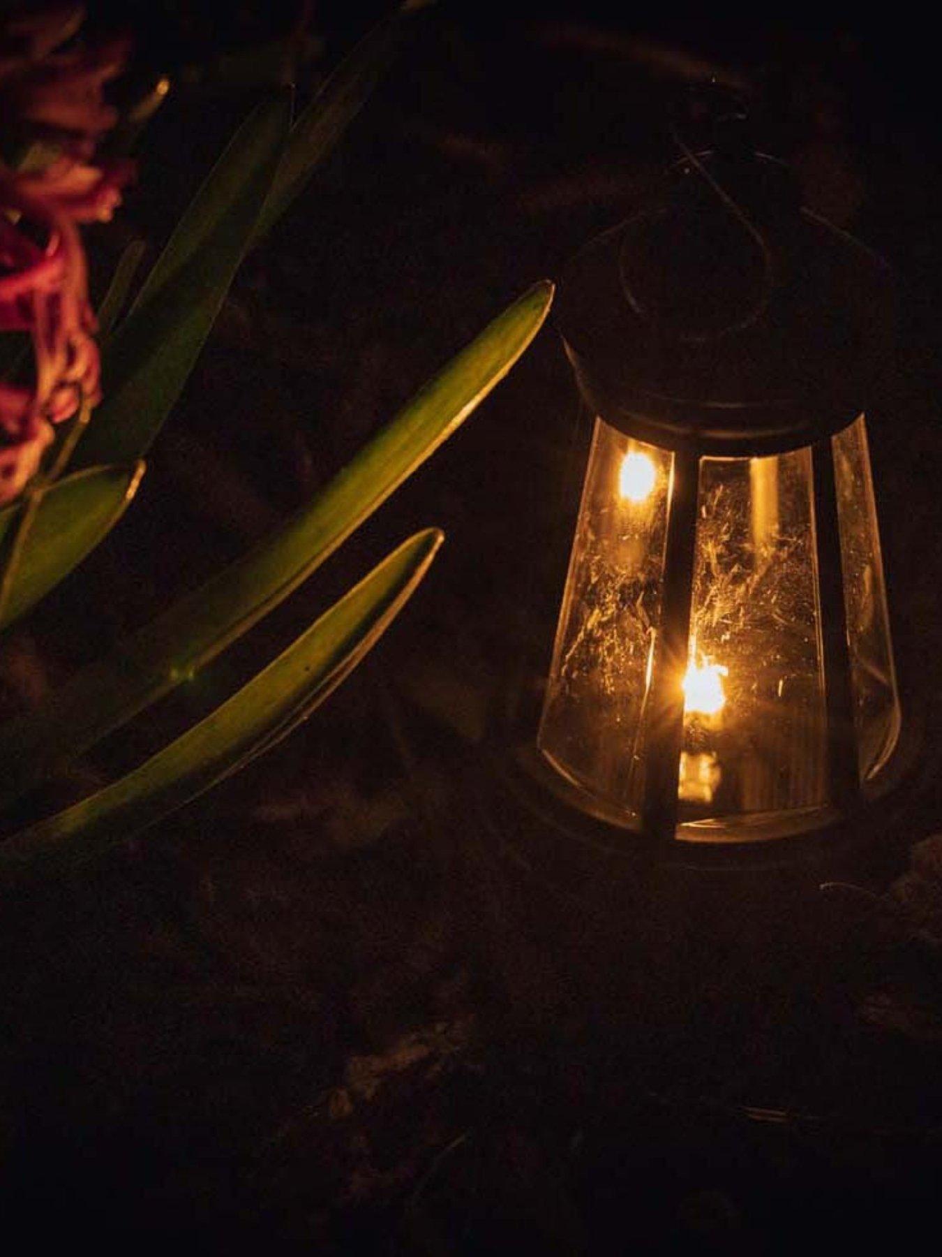 Image 4 of 6 of ValueLights Black Solar Powered Hanging Lanterns - Pack of 4