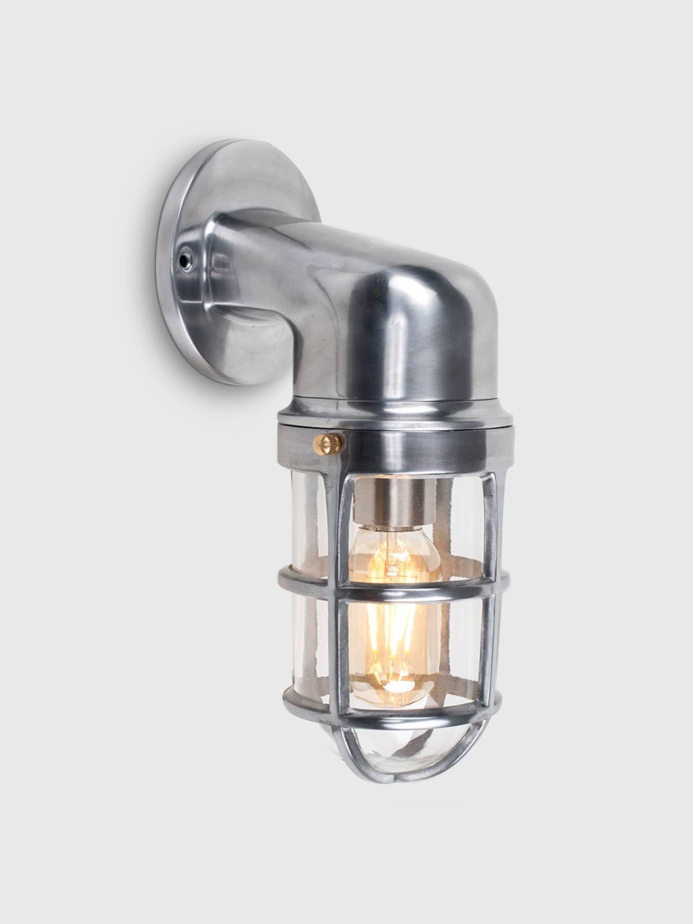 undefined Quay Polished Aluminium IP44 Nautical Outdoor Wall Light
