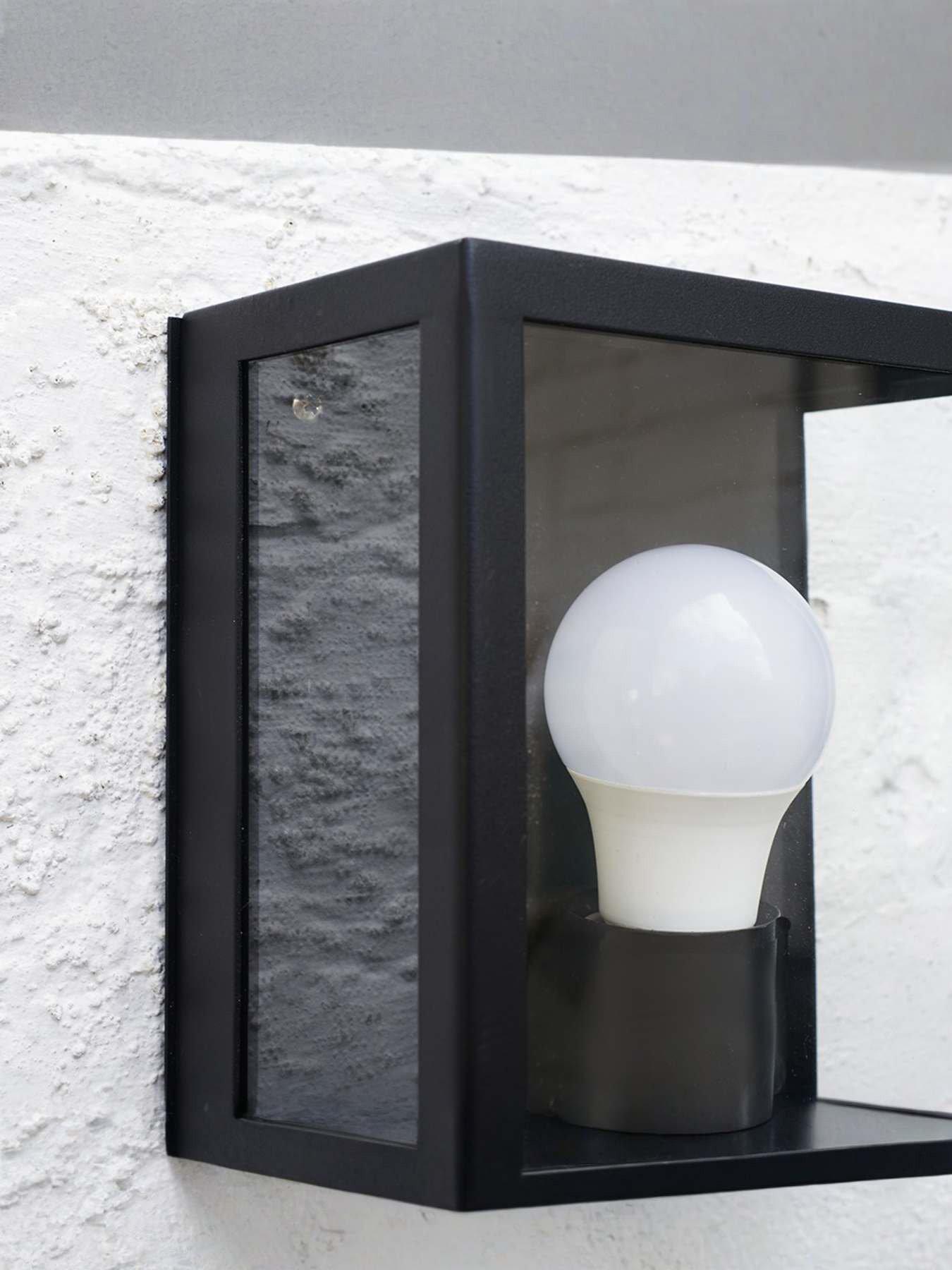 Image 4 of 6 of ValueLights Tideswell Matte Black IP44 Rectangular Outdoor Wall Light