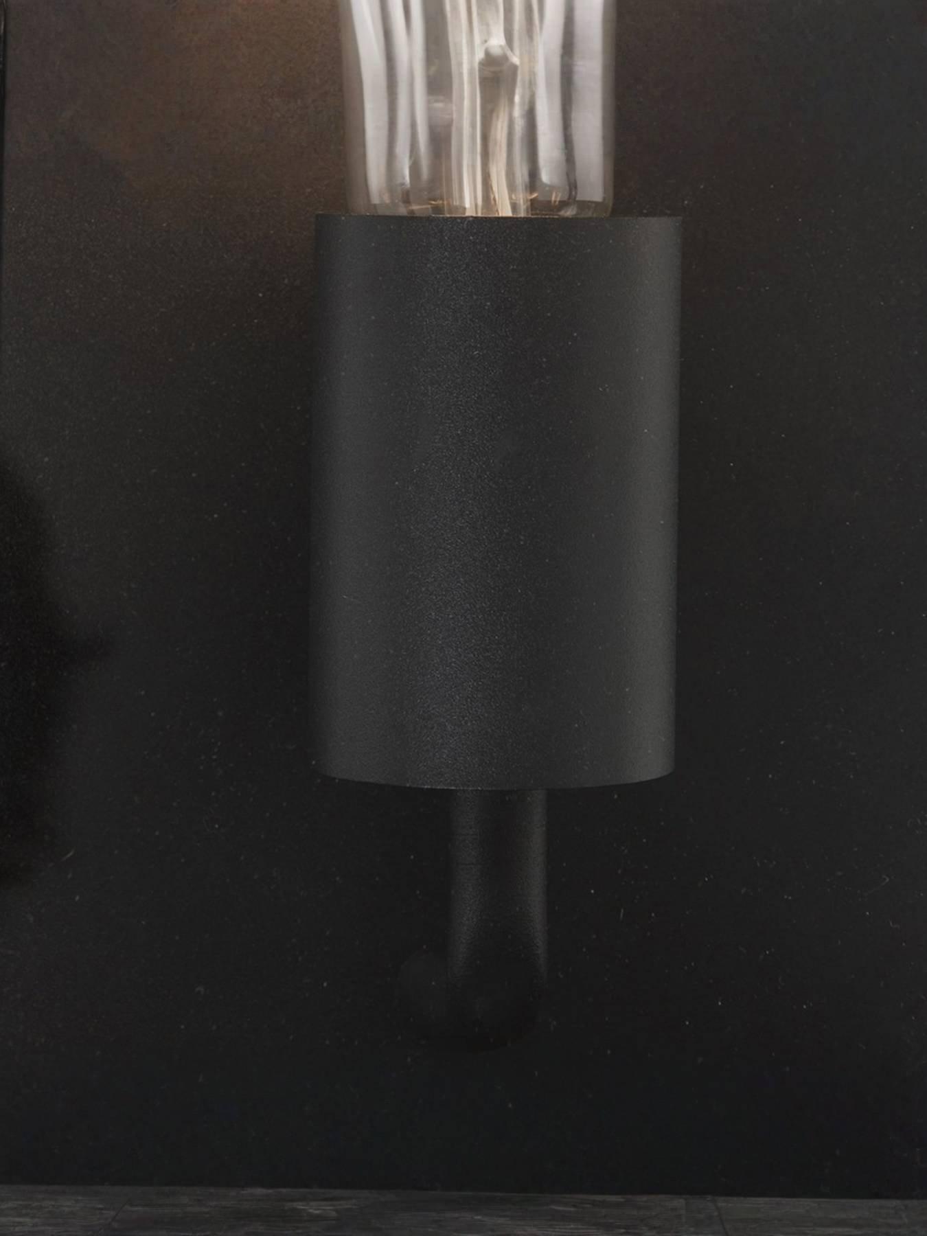 Image 5 of 6 of ValueLights Tideswell Matte Black IP44 Rectangular Outdoor Wall Light