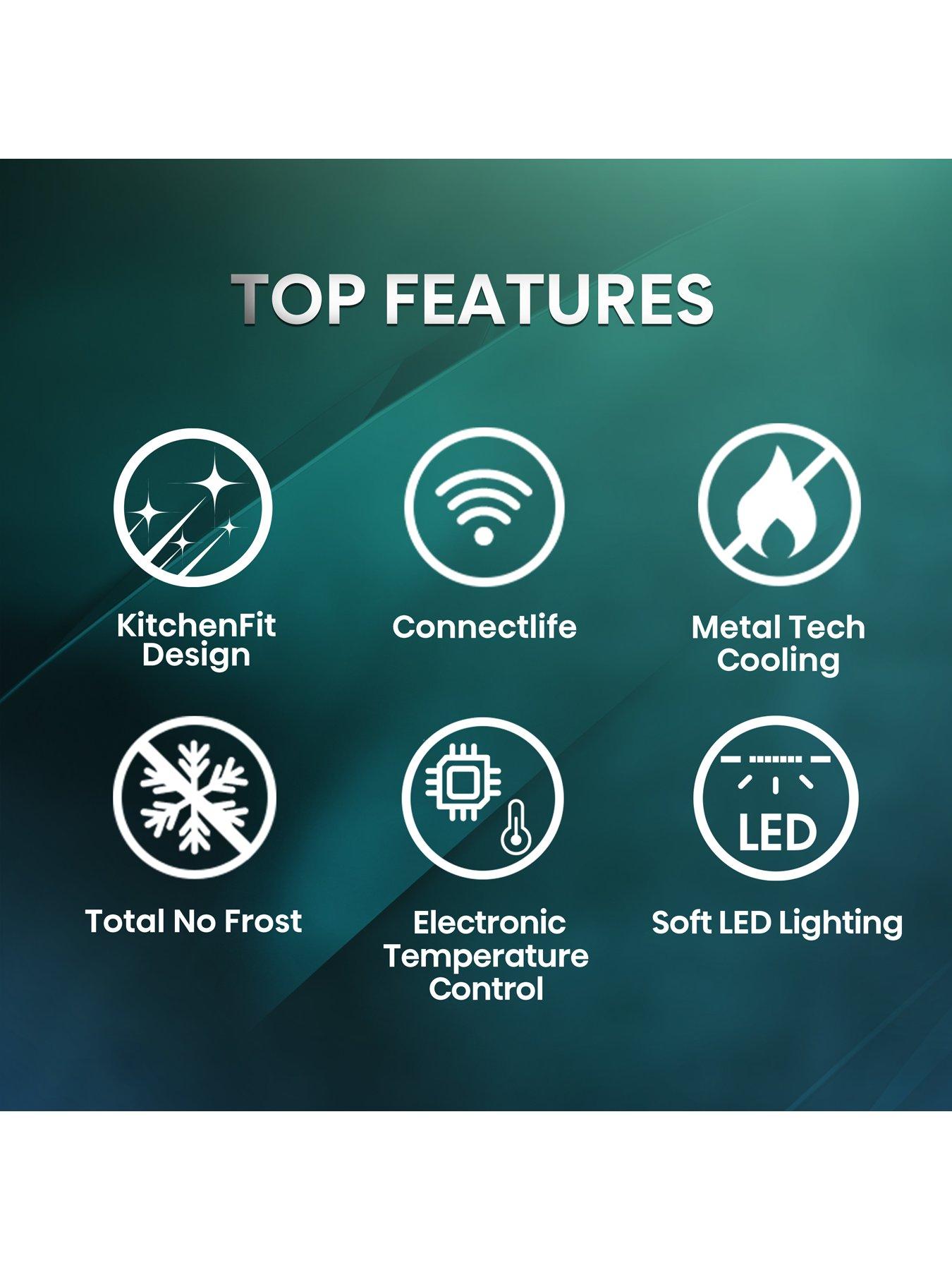 Image 3 of 7 of Hisense Hisense KitchenFit Eclipse Series FT5K310GSFC Wifi connected Total No Frost Tall Freezer - Black Stainless Steel - C rated