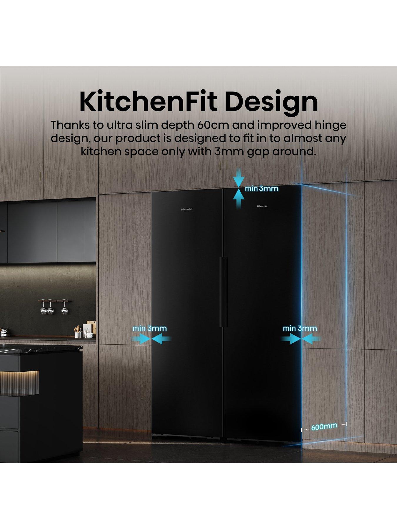 Image 4 of 7 of Hisense Hisense KitchenFit Eclipse Series FT5K310GSFC Wifi connected Total No Frost Tall Freezer - Black Stainless Steel - C rated