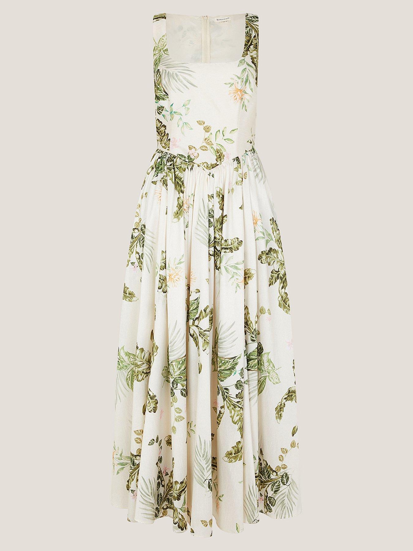 Image 3 of 5 of Monsoon Sicily Printed Dress - Cream