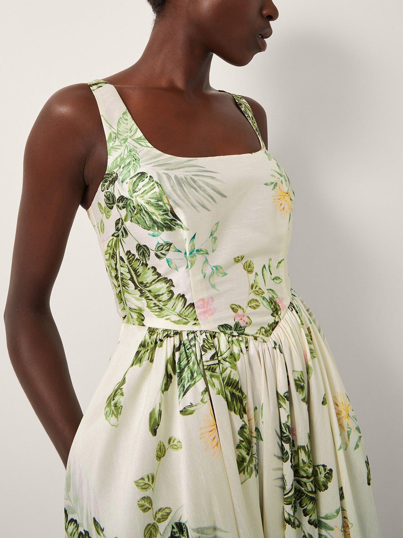 Image 4 of 5 of Monsoon Sicily Printed Dress - Cream