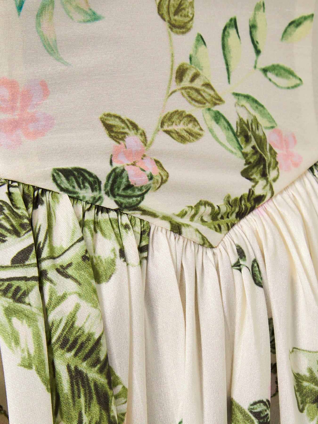 Image 5 of 5 of Monsoon Sicily Printed Dress - Cream