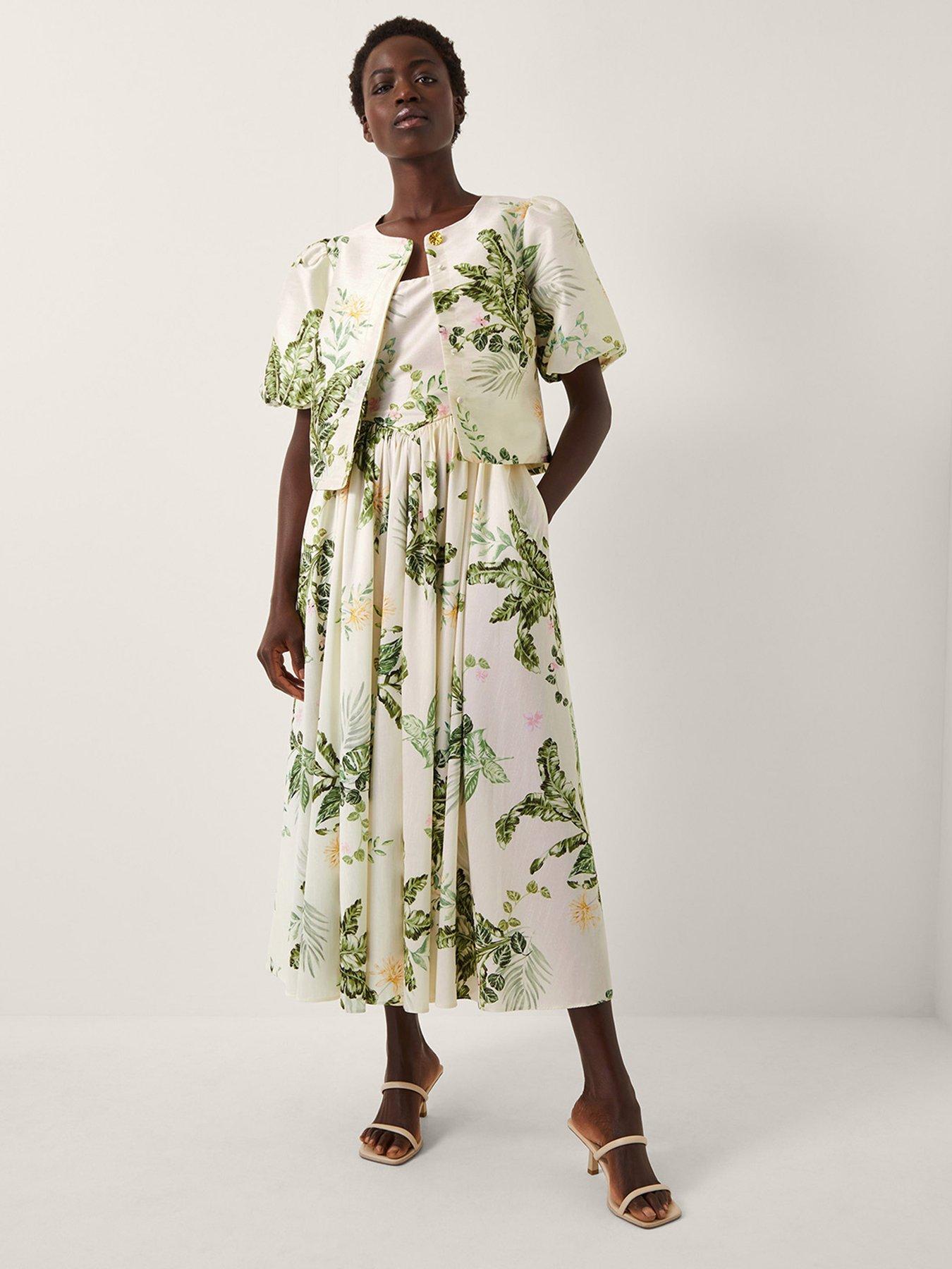 Image 1 of 5 of Monsoon Anne Printed Jacket - Cream