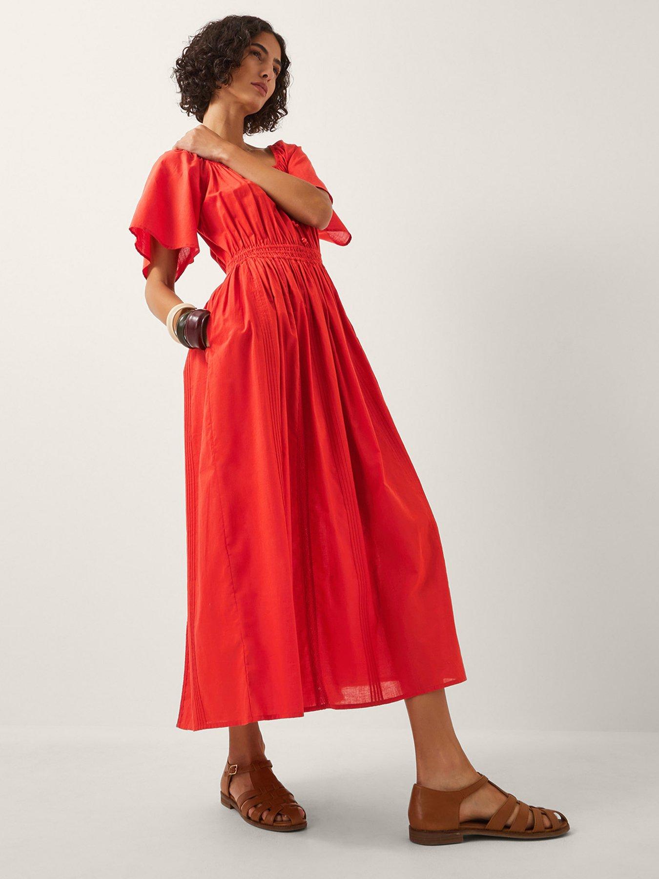 Image 1 of 5 of Monsoon Lane Tiered Dress - Rust Orange