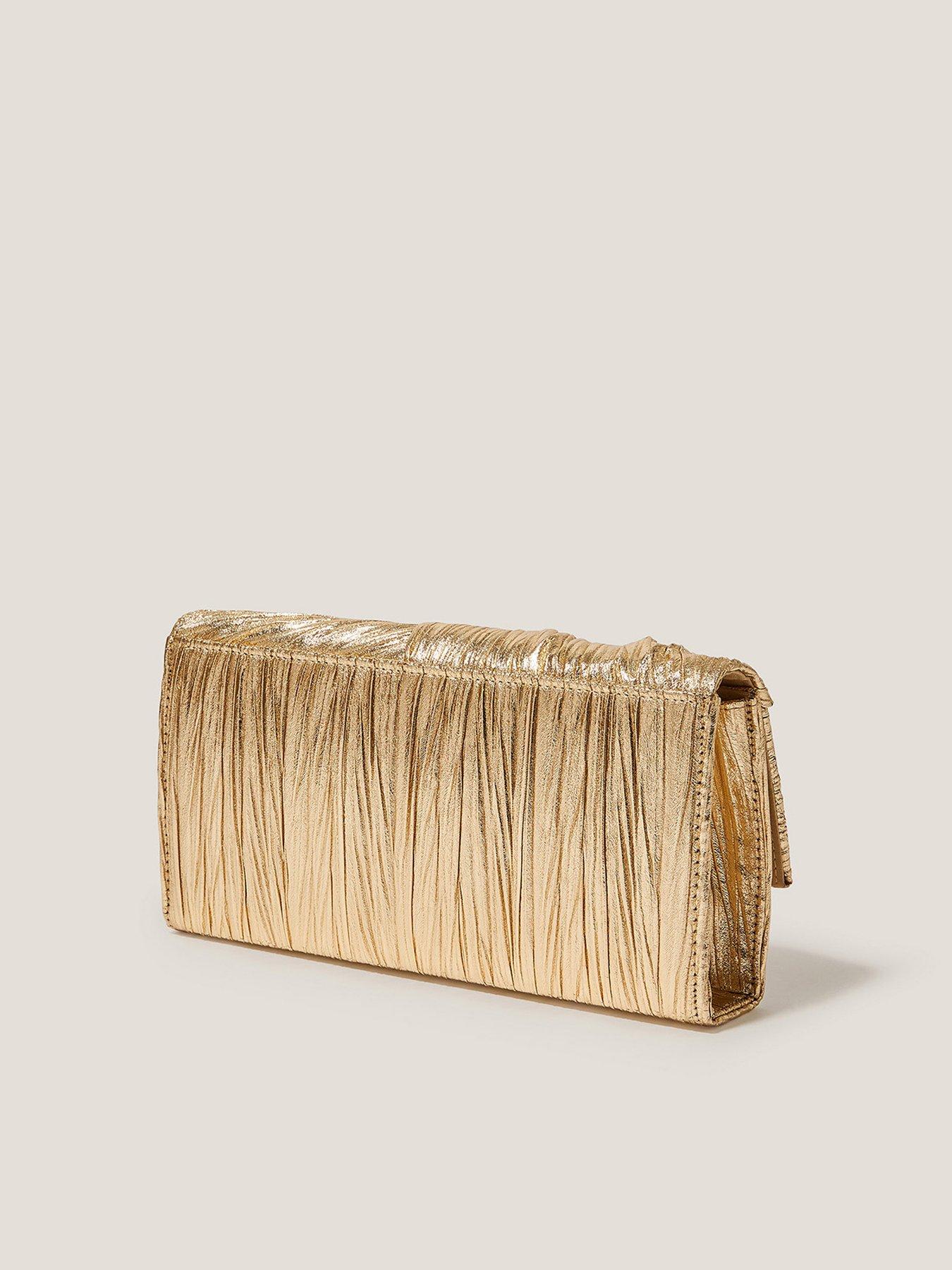 Image 3 of 4 of Monsoon Mia Pleated Knot Clutch - Beige