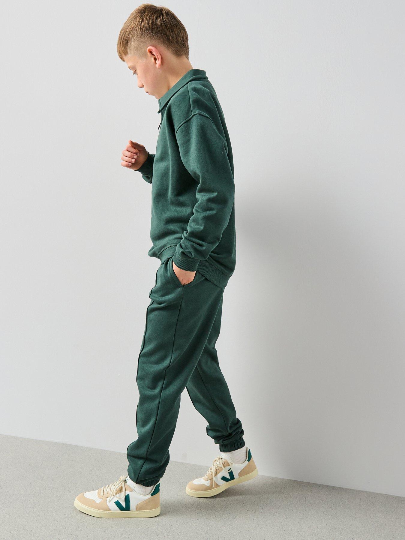 Image 5 of 6 of The Very Collection Boys Sweat Polo Top And Joggers Set - Green