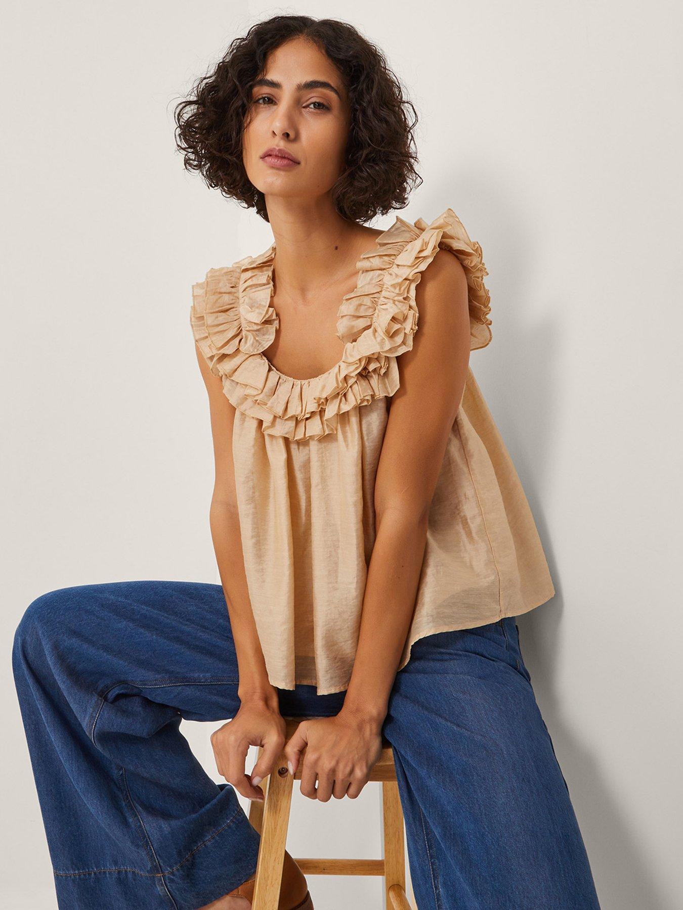 monsoon-ella-frill-top-apricotfront