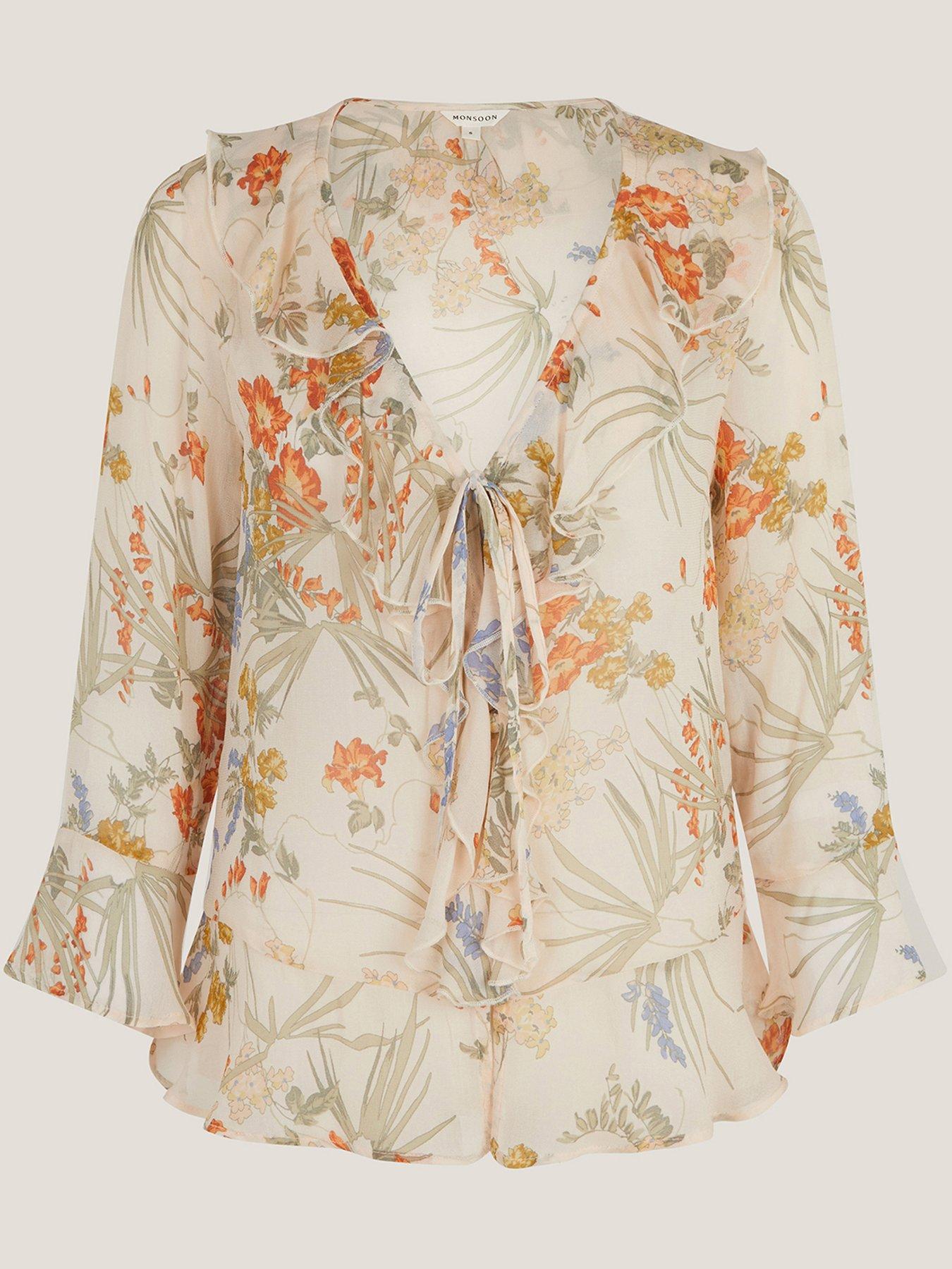 Image 3 of 5 of Monsoon Jesse Frill Blouse - Cream