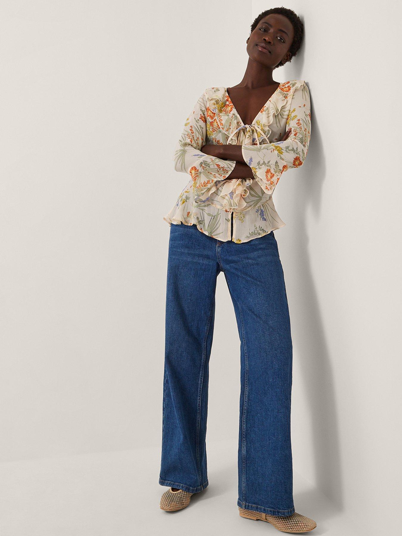 Image 4 of 5 of Monsoon Jesse Frill Blouse - Cream