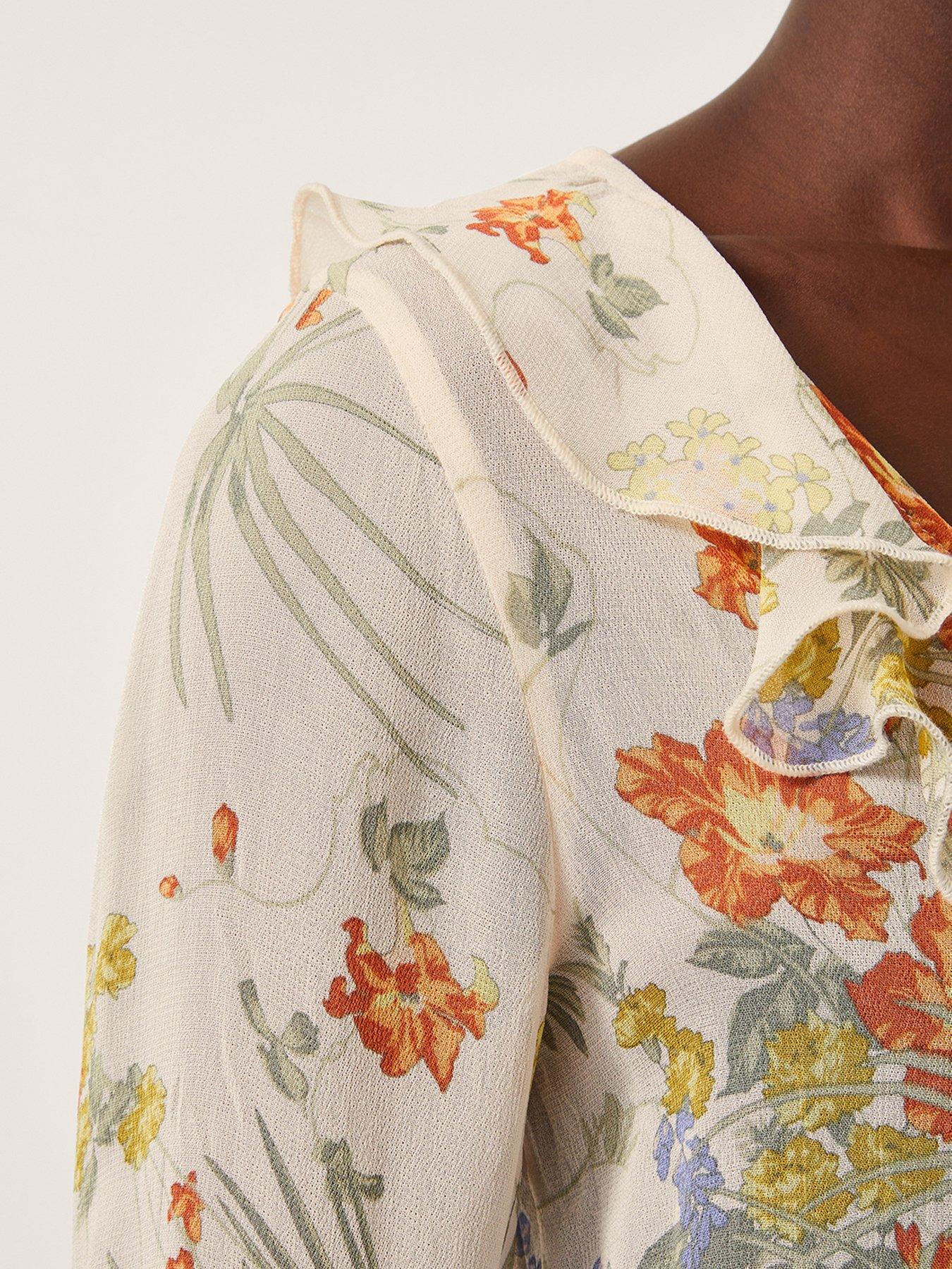 Image 5 of 5 of Monsoon Jesse Frill Blouse - Cream