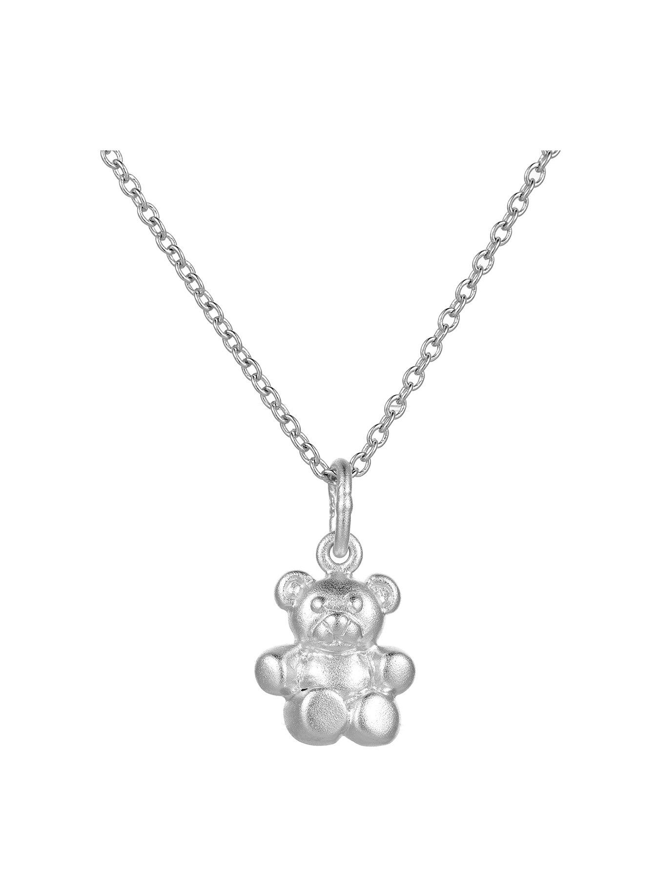 Seol + Gold Sterling Silver Teddy Charm Necklace