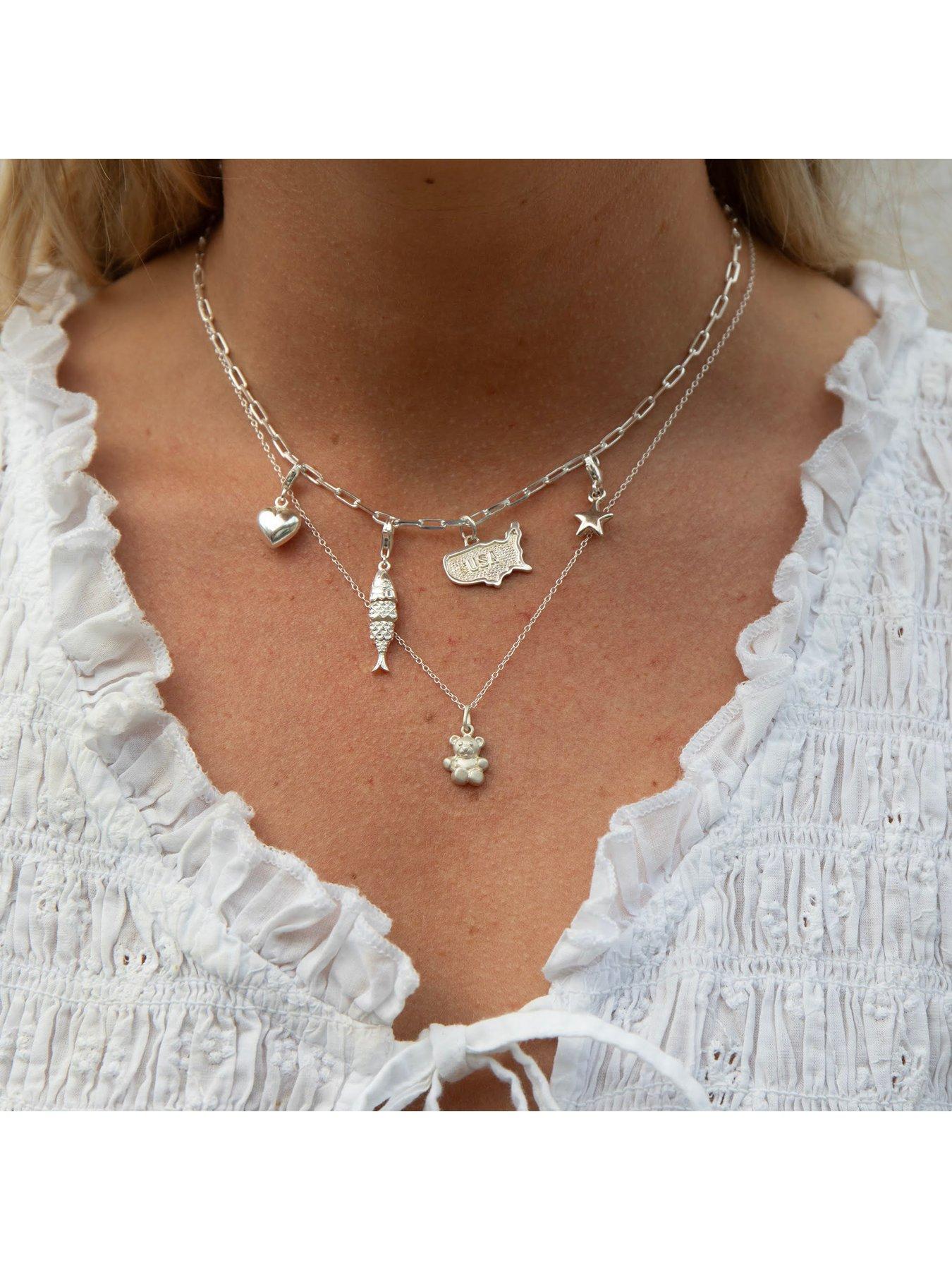 Image 2 of 4 of Seol + Gold Sterling Silver Teddy Charm Necklace