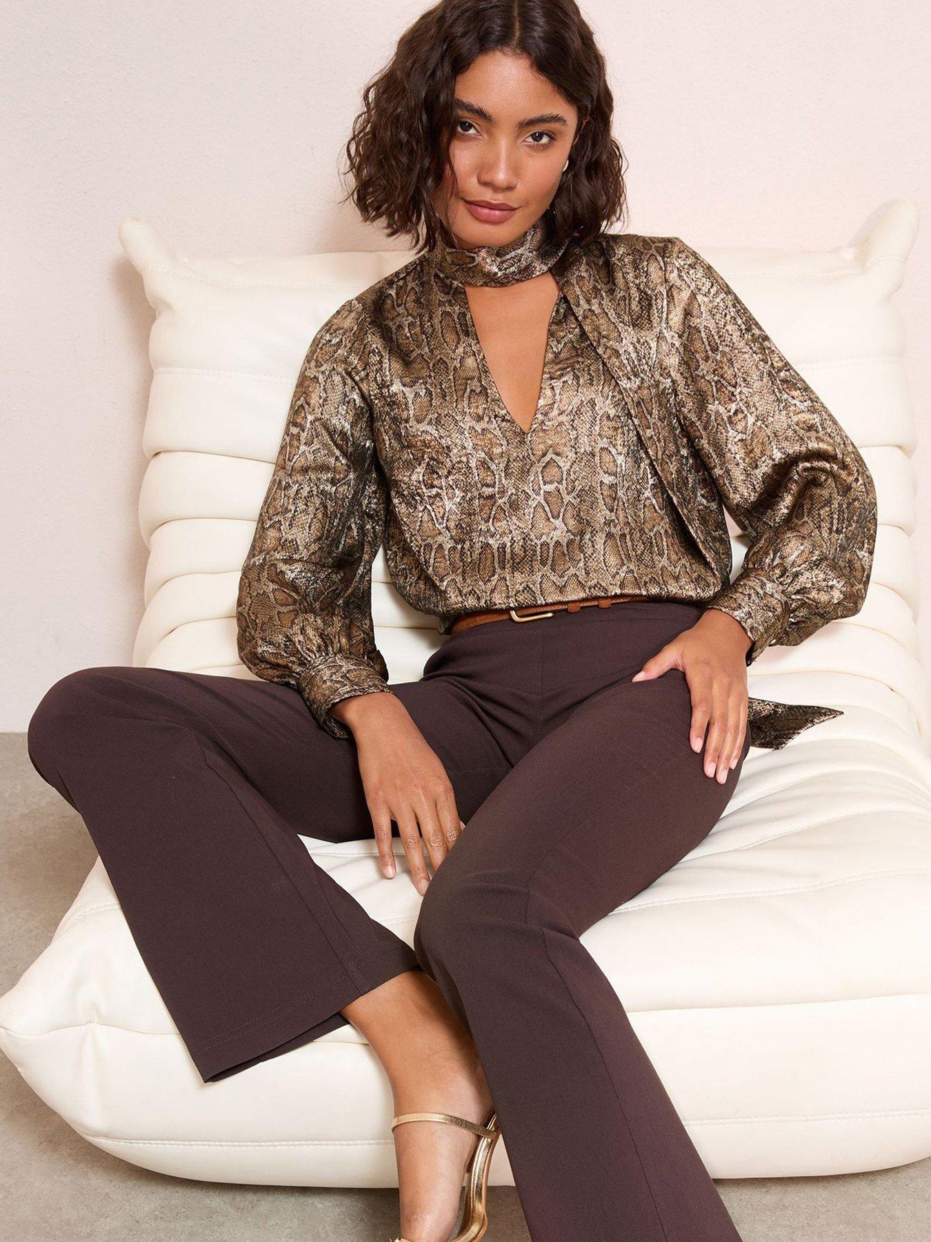 friends-like-these-tie-neck-snake-foil-blouse-brownback