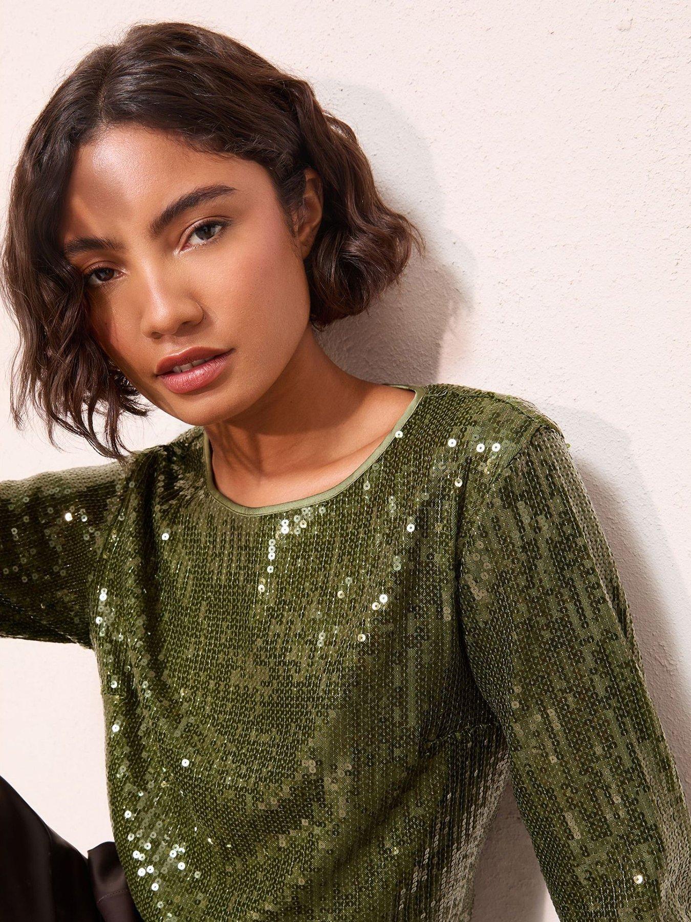friends-like-these-sequin-long-sleeve-top-greendetail