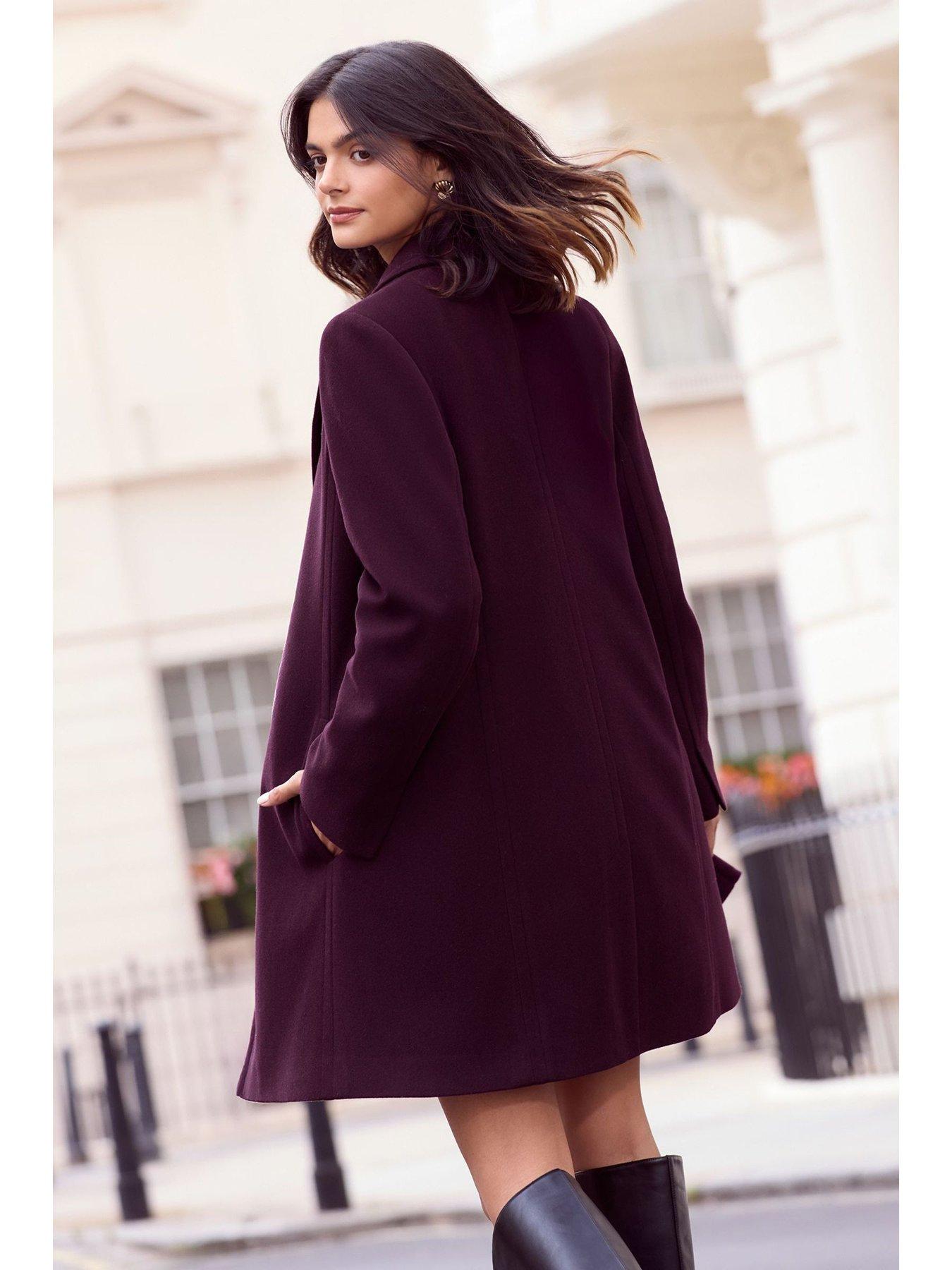 Image 2 of 4 of Friends Like These Tailored Single Button Coat - Burgundy Red