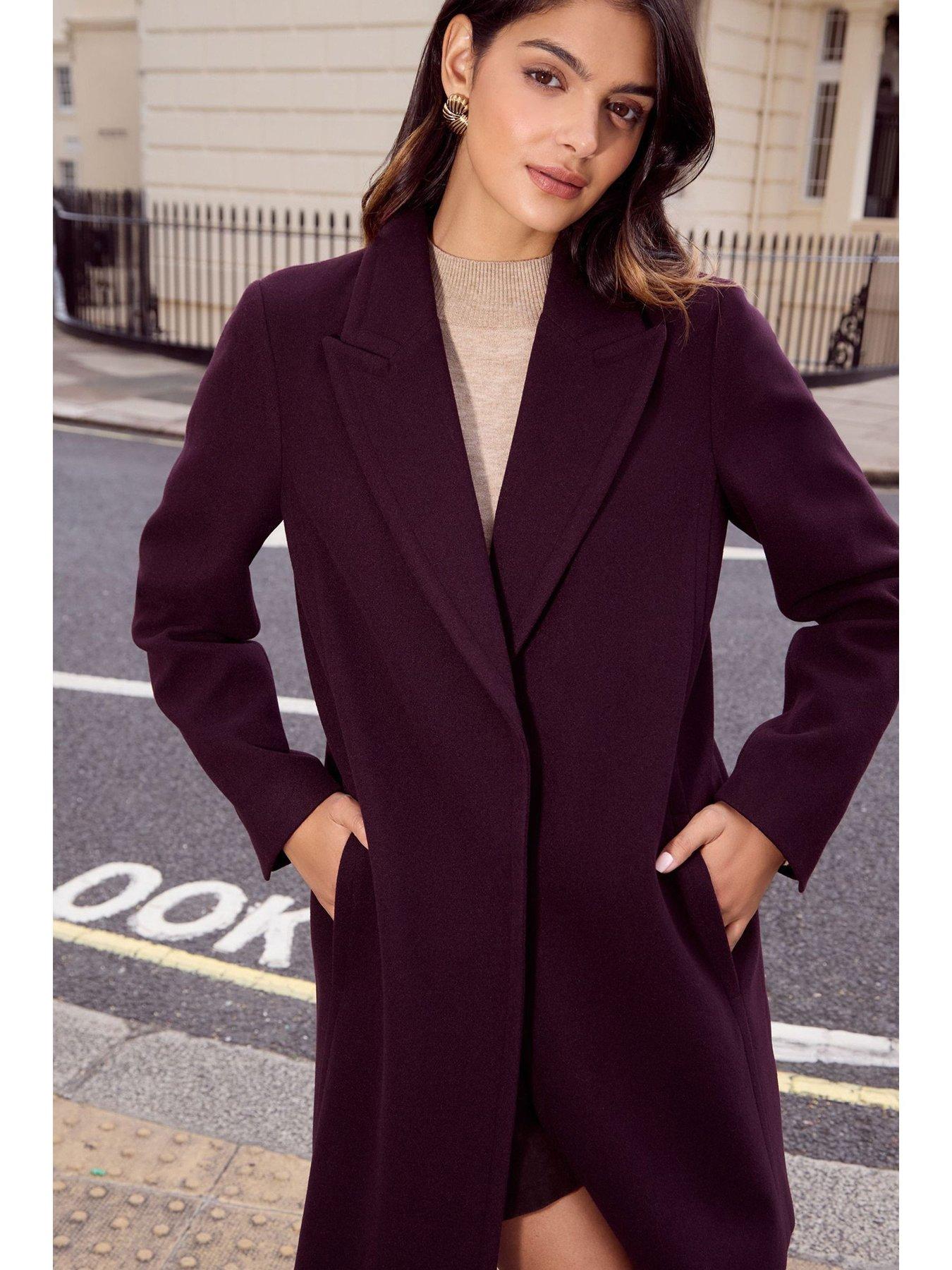 Image 4 of 4 of Friends Like These Tailored Single Button Coat - Burgundy Red