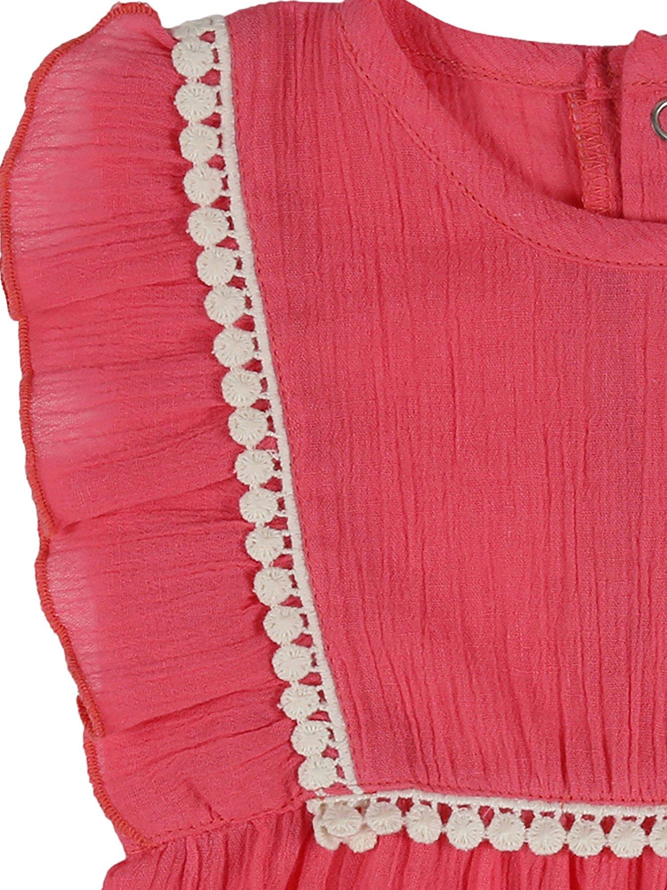 Image 4 of 4 of Lilly + Sid Baby Girls Plain Romper - Pink