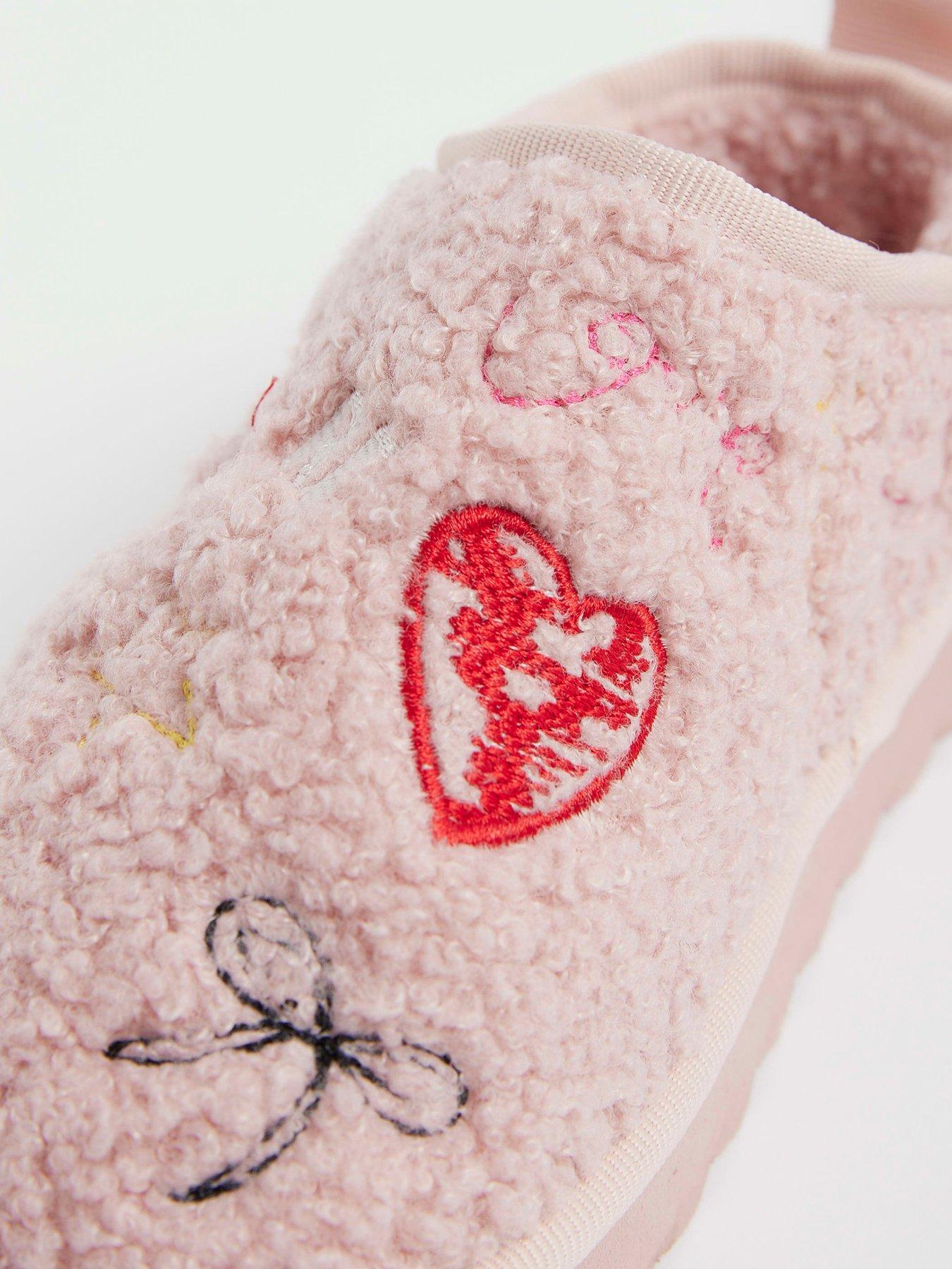 Image 5 of 5 of River Island Older Girls Doodle Borg Slippers - Pink