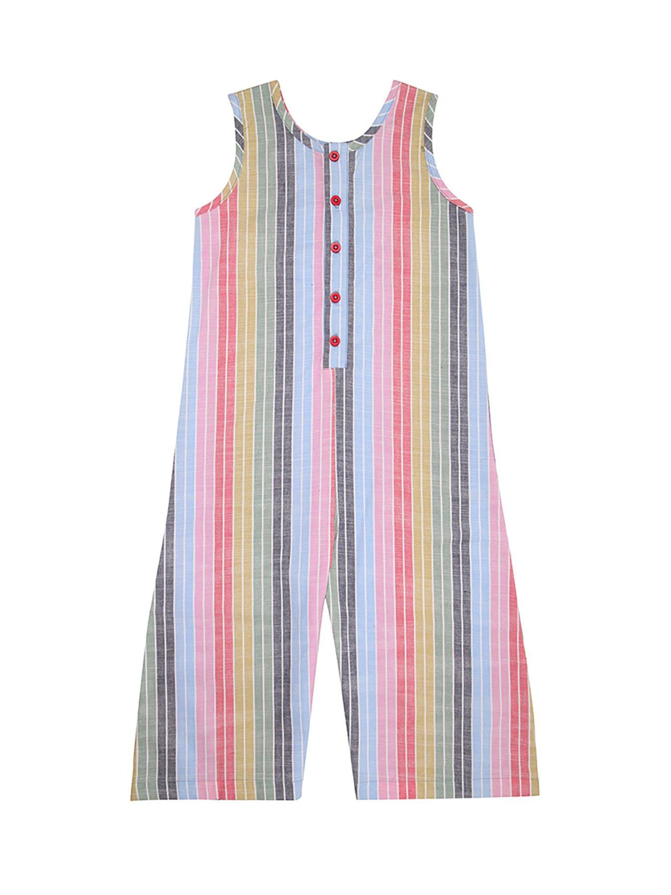 lilly-sid-girls-multicoloured-rainbow-stripe-print-playsuit-multidetail