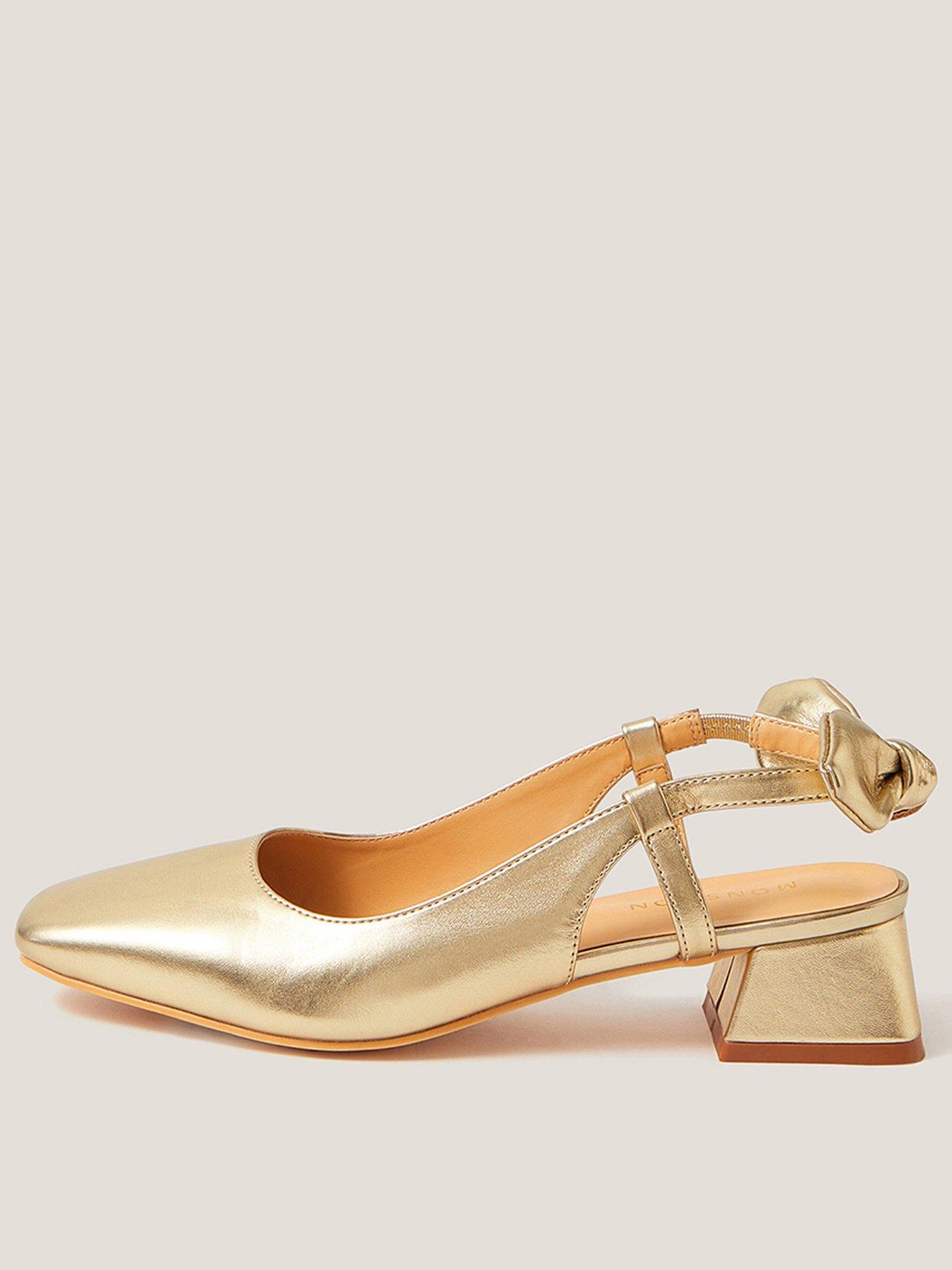 Monsoon Lola Bow Slingback Shoes - Gold