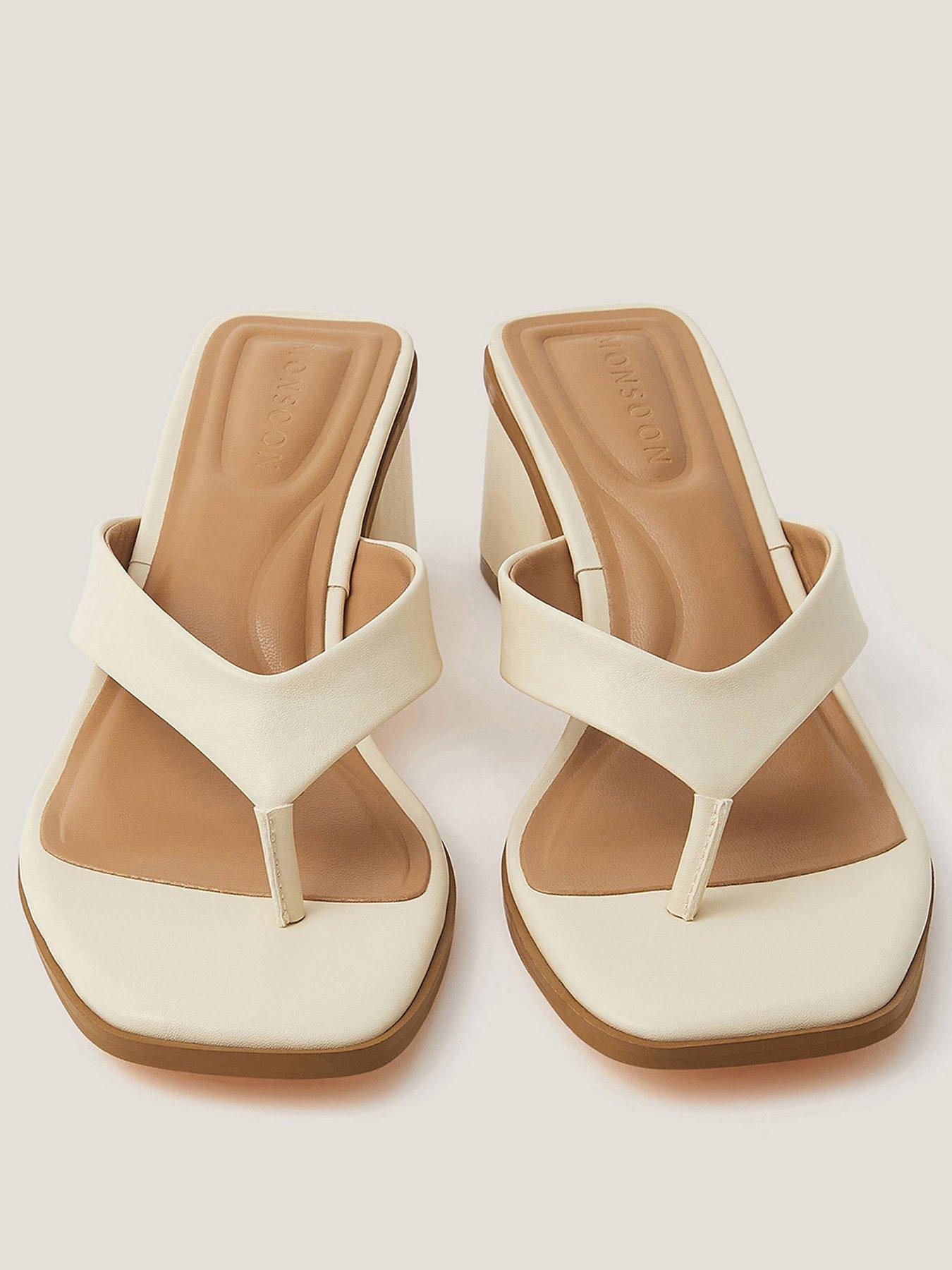 Image 2 of 3 of Monsoon Tilly Toe Post Mule - Cream
