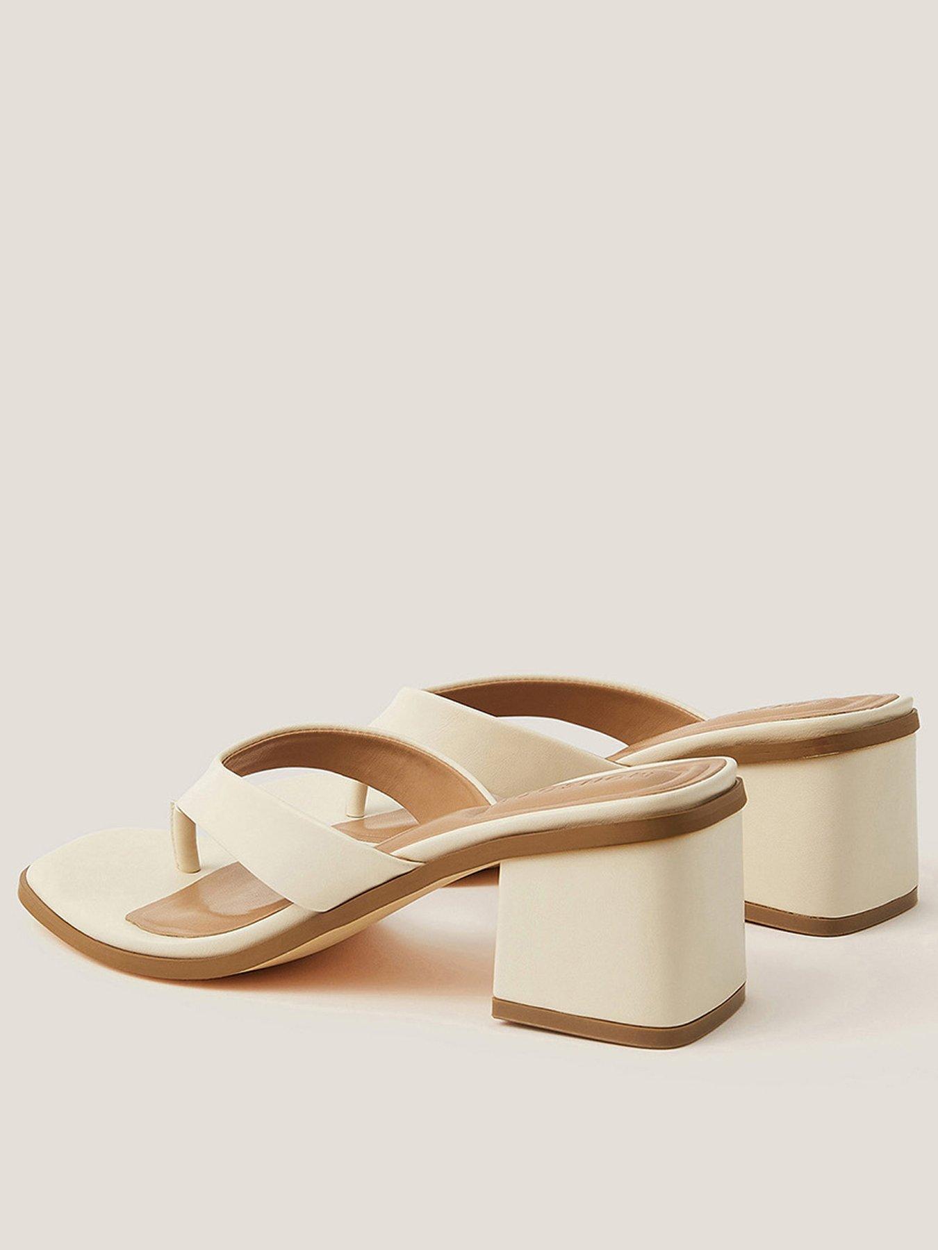 Image 3 of 3 of Monsoon Tilly Toe Post Mule - Cream