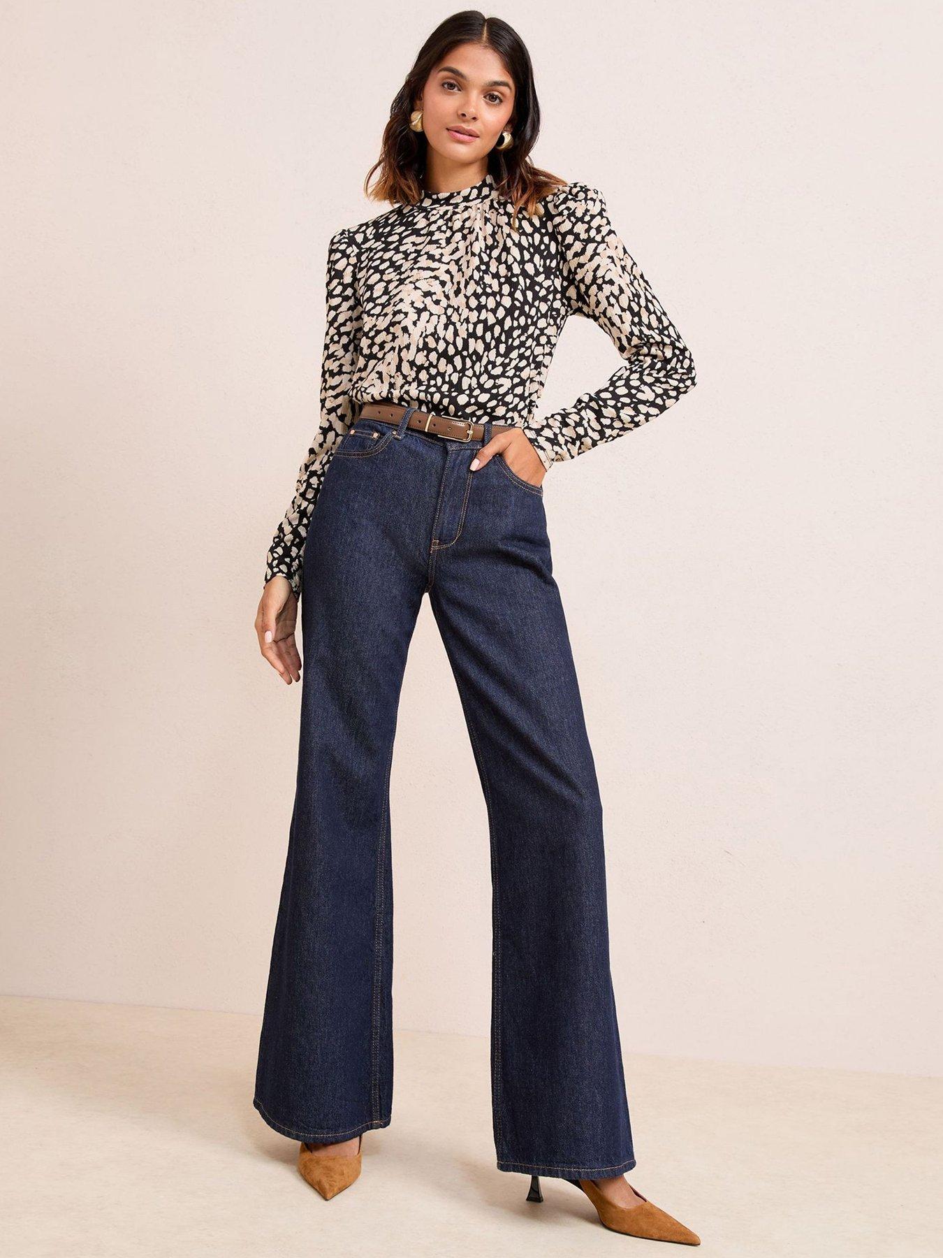 Image 1 of 4 of Friends Like These Printed Textured Jersey Top - Black