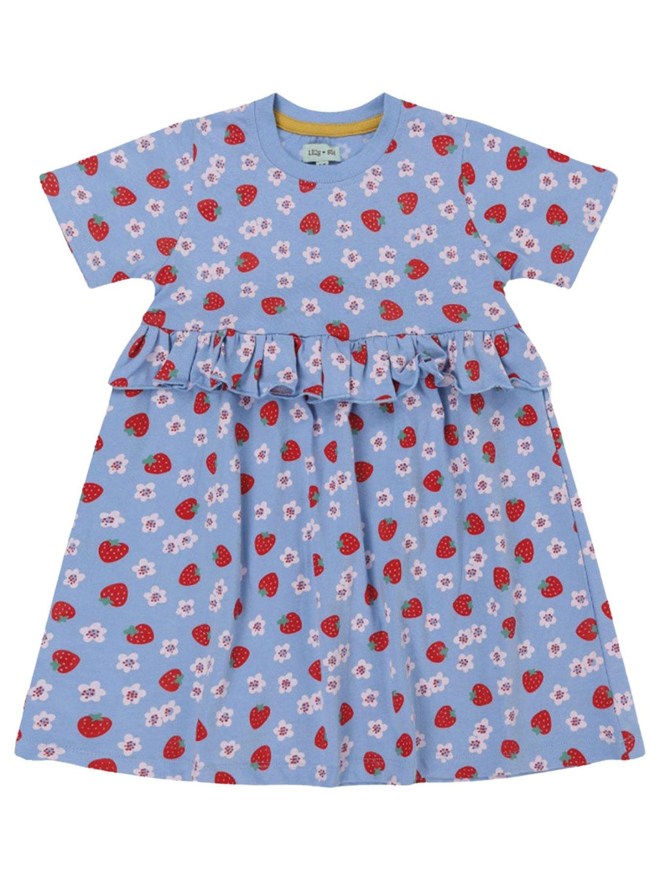 lilly-sid-girls-strawberry-print-dress-blue