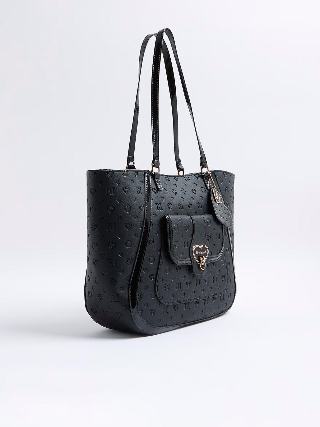 Image 3 of 5 of River Island Older Girls Pu Winged Shopper Bag - Black