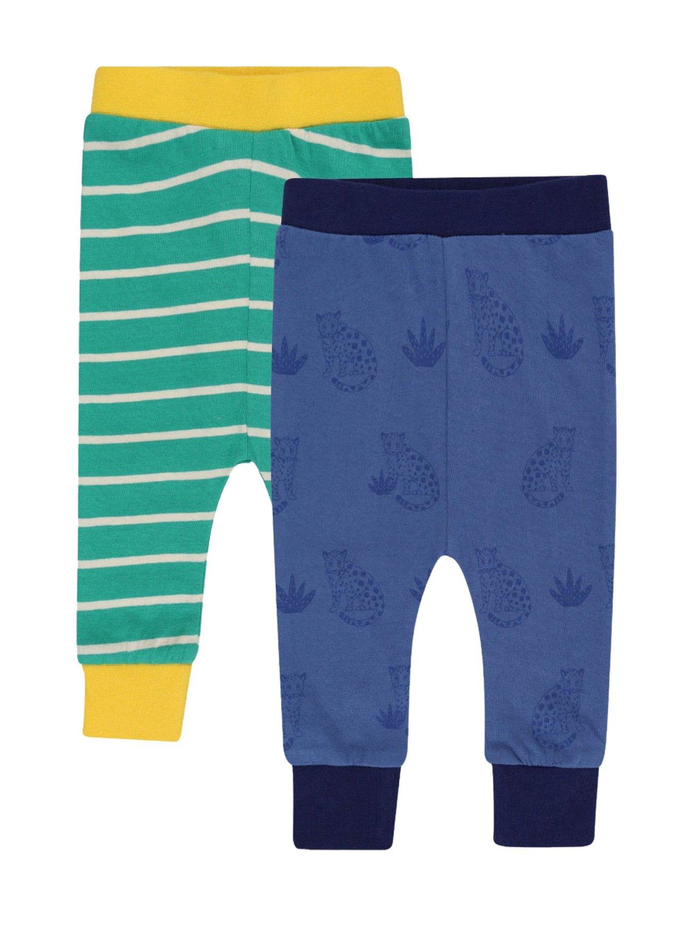 Lilly + Sid Baby Boys 2 Pack Leopard And Stripe Print Leggings - Multi