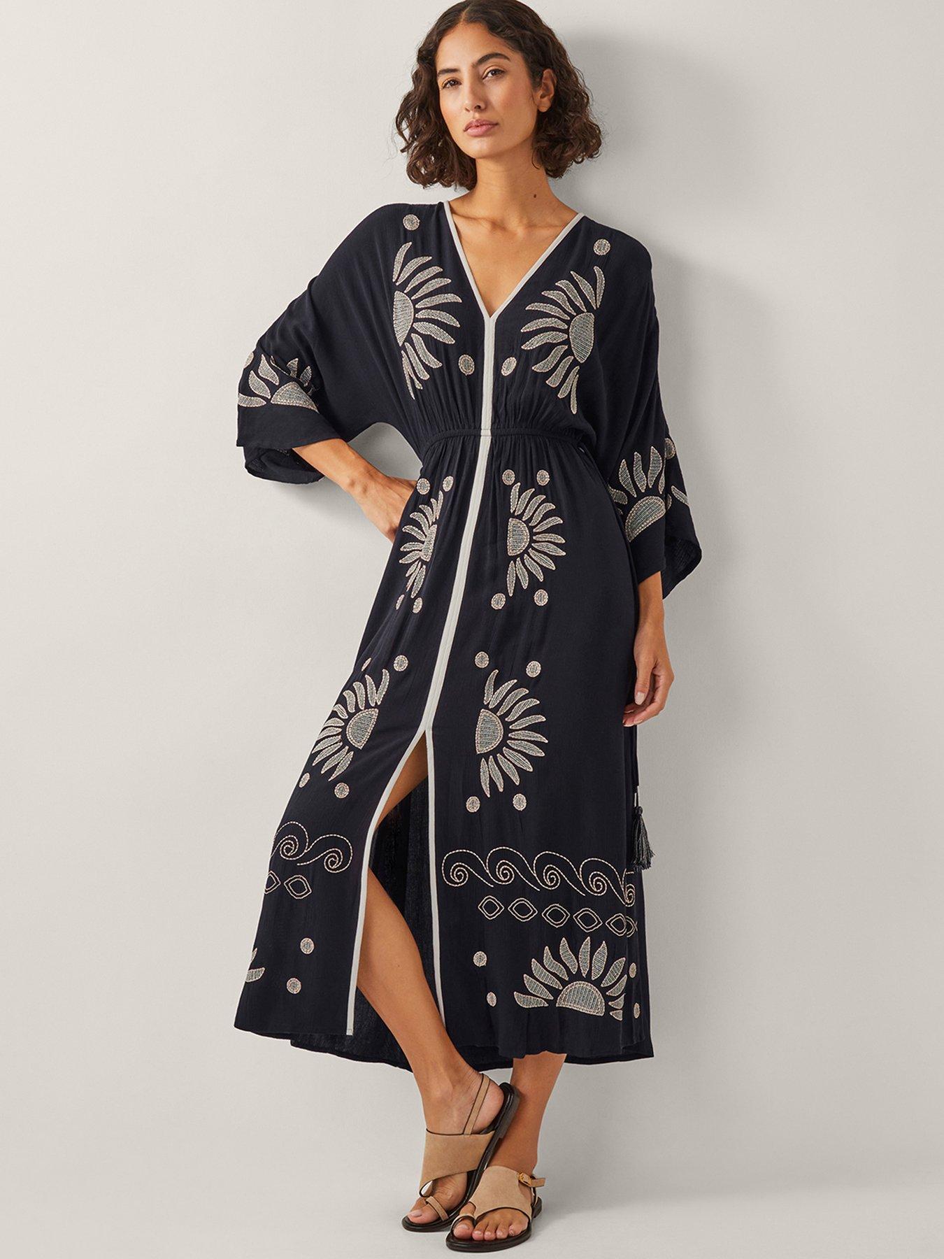 Monsoon Sophia Maxi Kaftan - Black