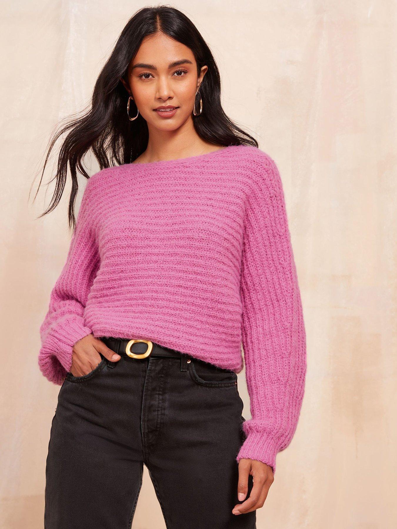 Image 1 of 4 of Friends Like These Slash Neck Jumper - Pink