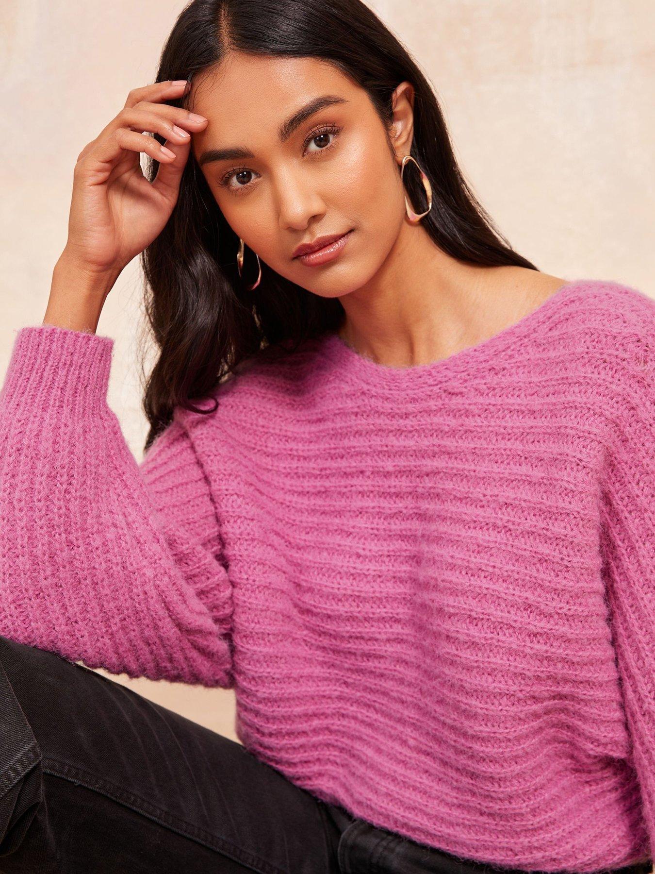 Image 4 of 4 of Friends Like These Slash Neck Jumper - Pink