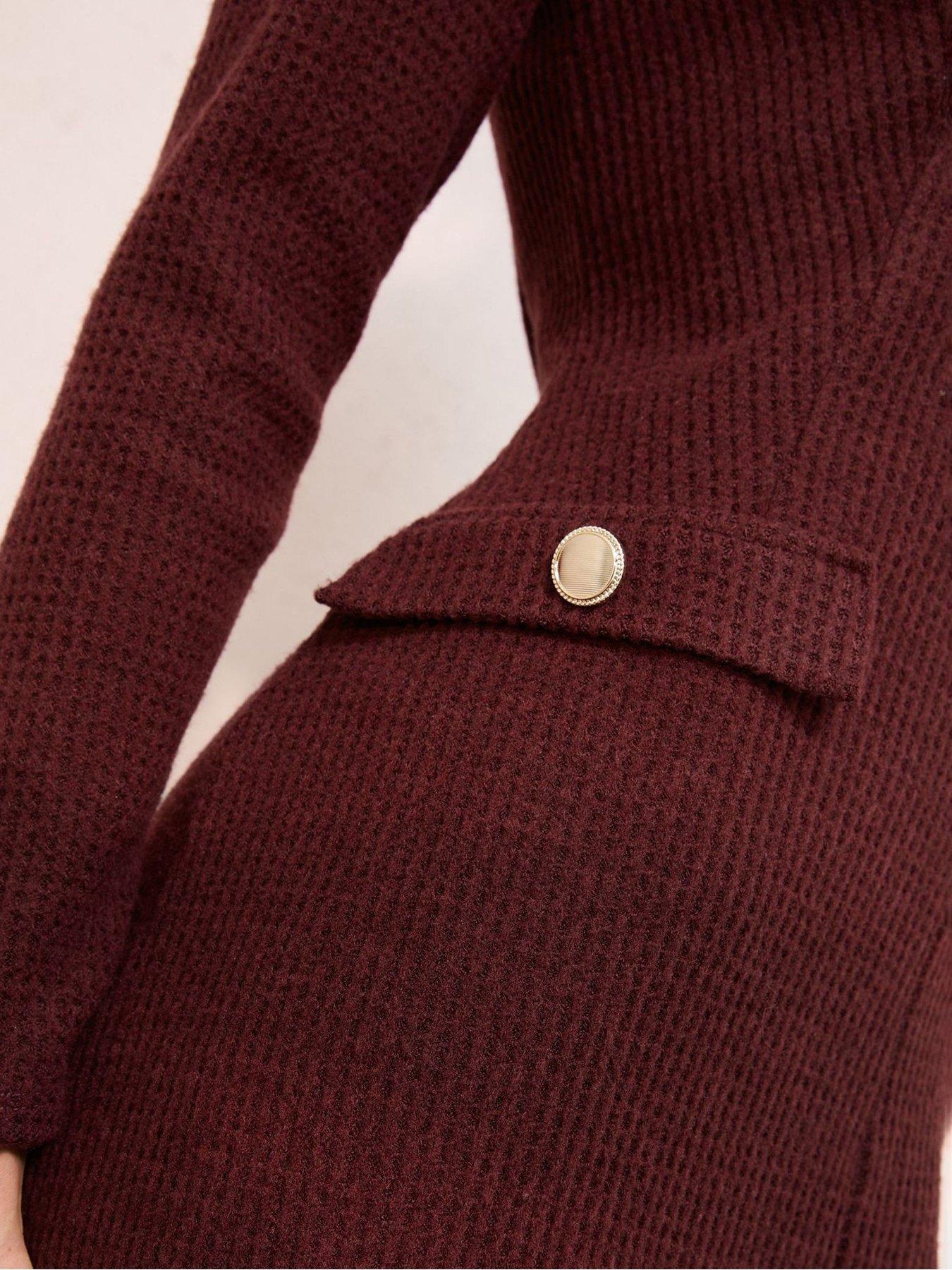 Image 3 of 4 of Friends Like These Cosy Tab Mini Dress - Berry - Red