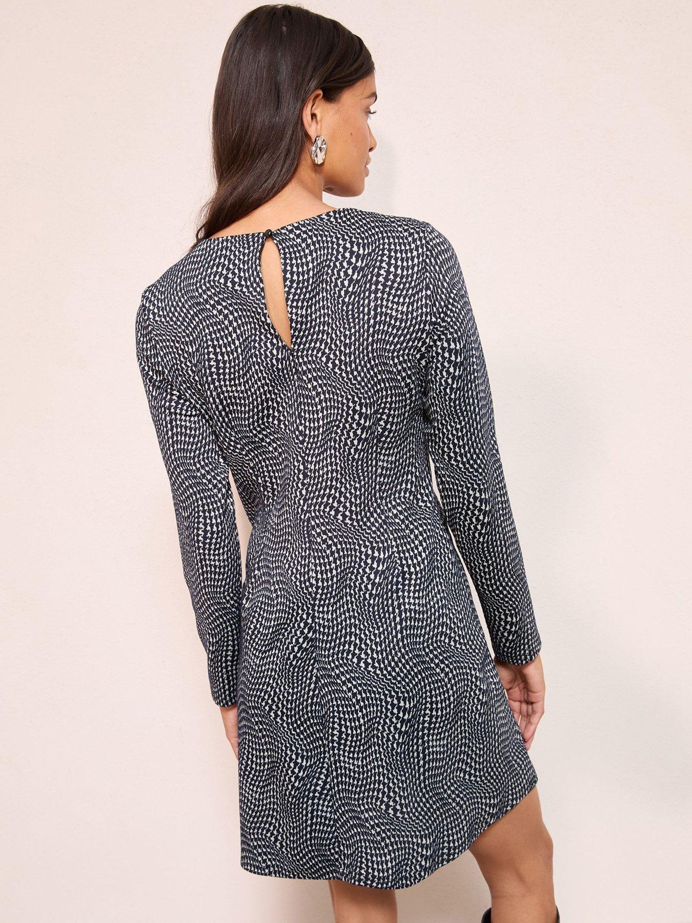 friends-like-these-cosy-tab-check-print-mini-dress-greystillFront