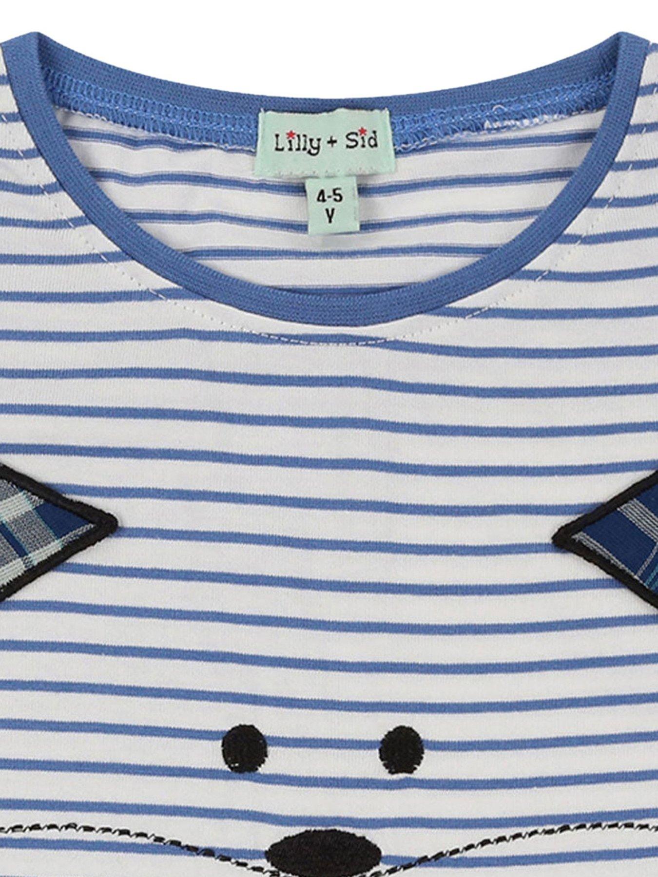 Image 3 of 3 of Lilly + Sid Girls Cat Applique Top - Blue