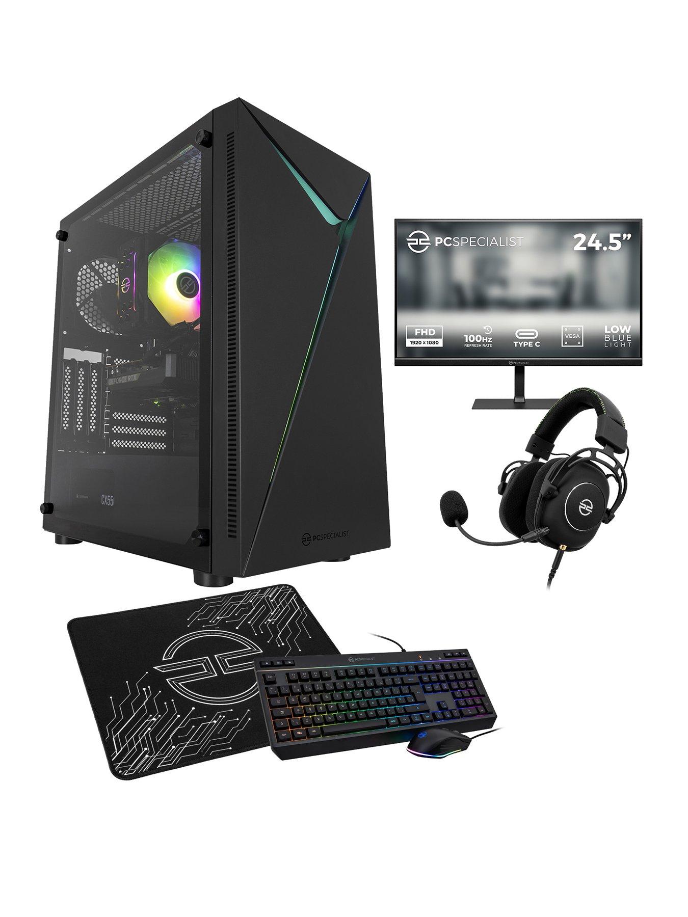 pcspecialist-fusion-25-gaming-desktop-rtx-5060-amd-ryzen-5-16gb-ram-1tb-ssd-with-245in-monitor-headset-keyboard-mouse-amp-mat