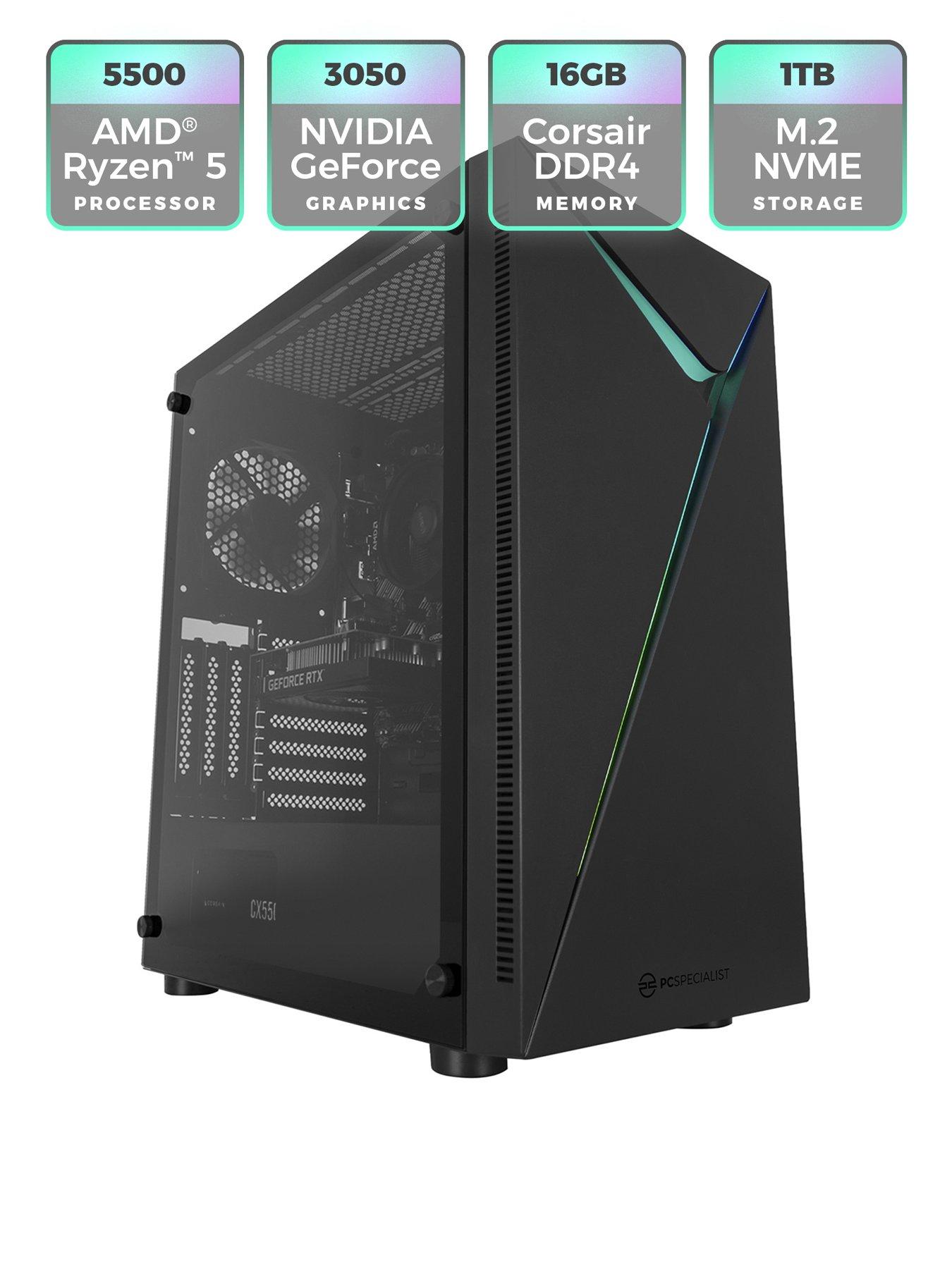 pcspecialist-fusion-20-gaming-desktop--nbspgeforce-rtx-3050nbspamd-ryzen-5nbsp16gb-ramnbsp1tb-ssd--nbspblackstillFront