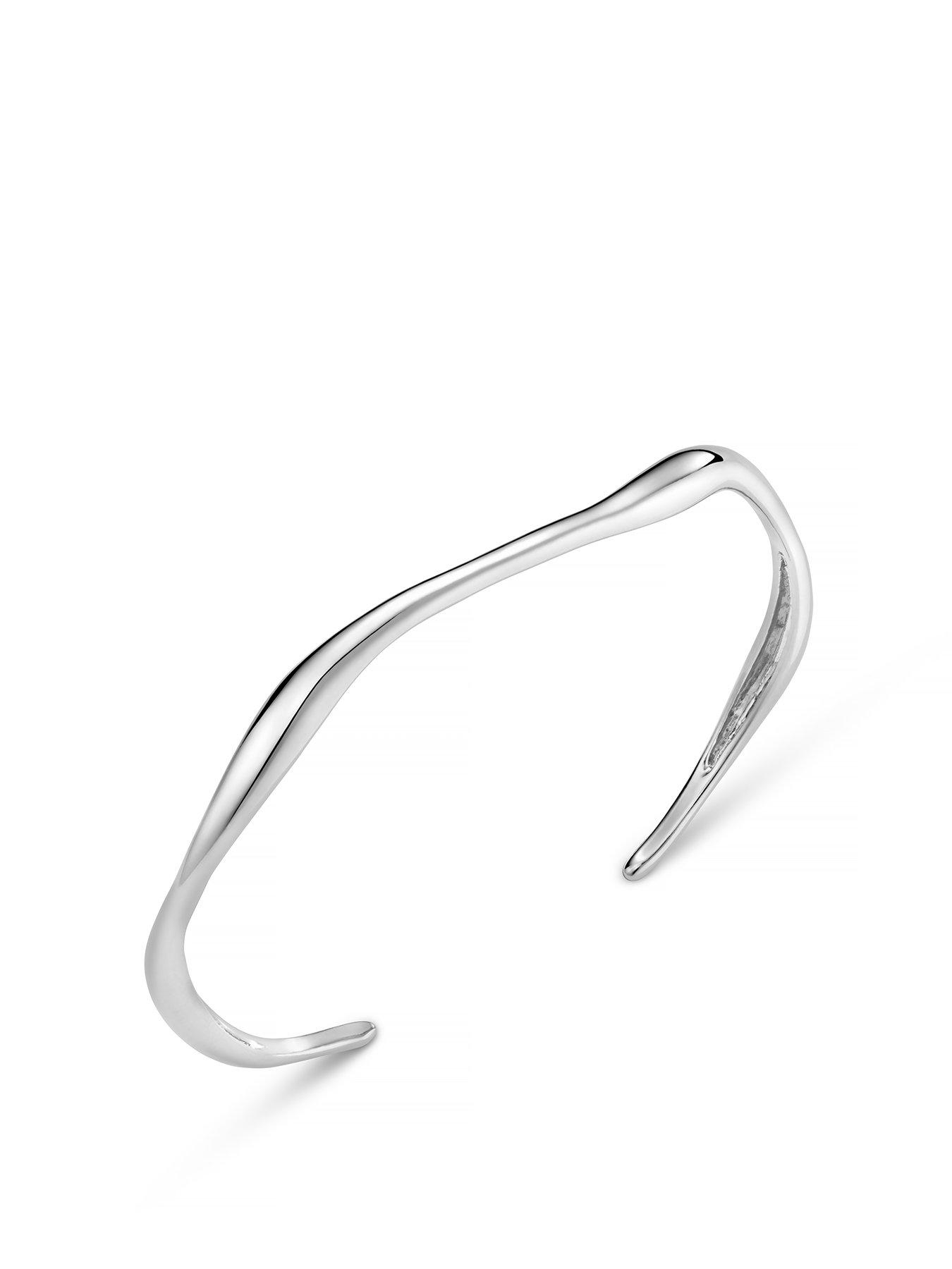 Image 1 of 1 of Orelia Fine Wave Bangle - Silver