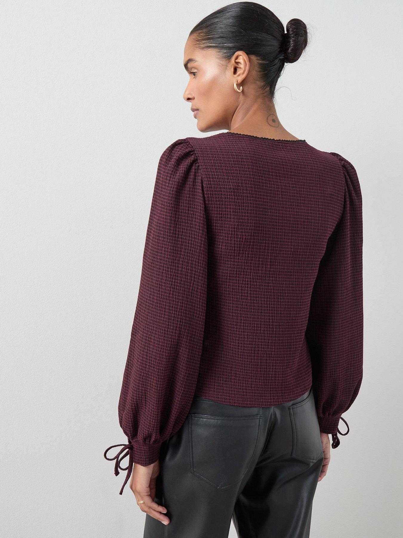 the-very-collection-gingham-check-lace-trim-top-printstillFront