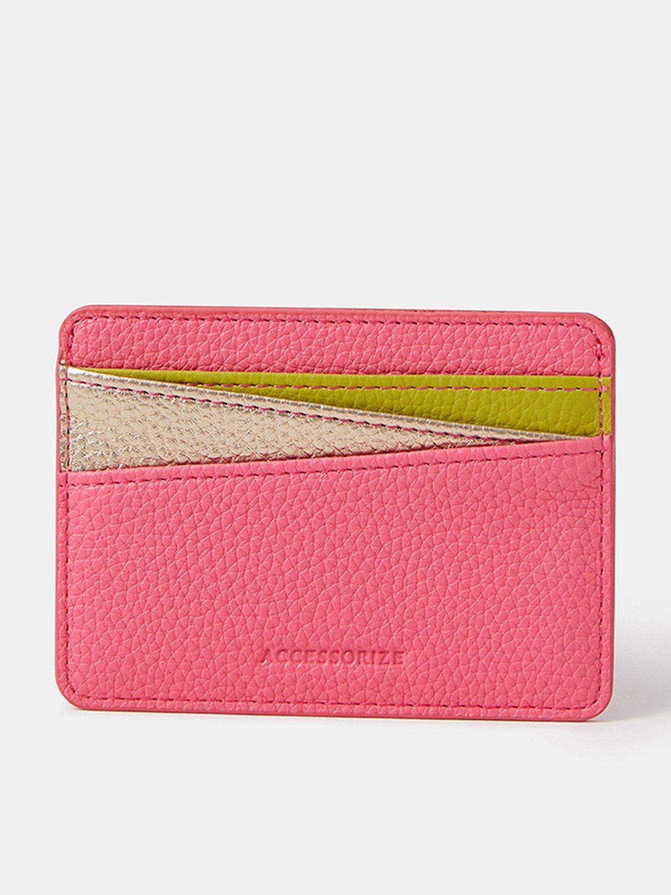 Image 1 of 3 of Accessorize Curved Colour Block Card Holder - Multi