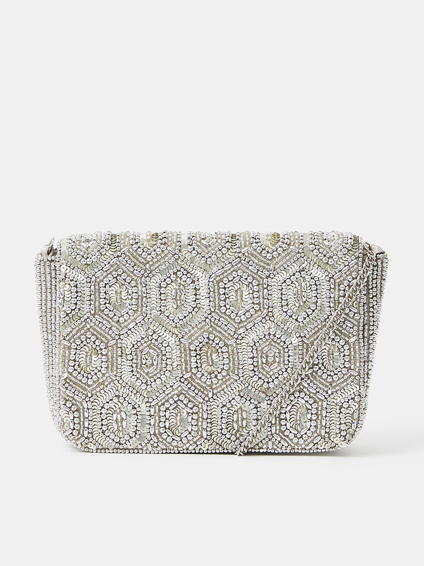 accessorize-embellished-fold-over-clutch-bag-silverfront