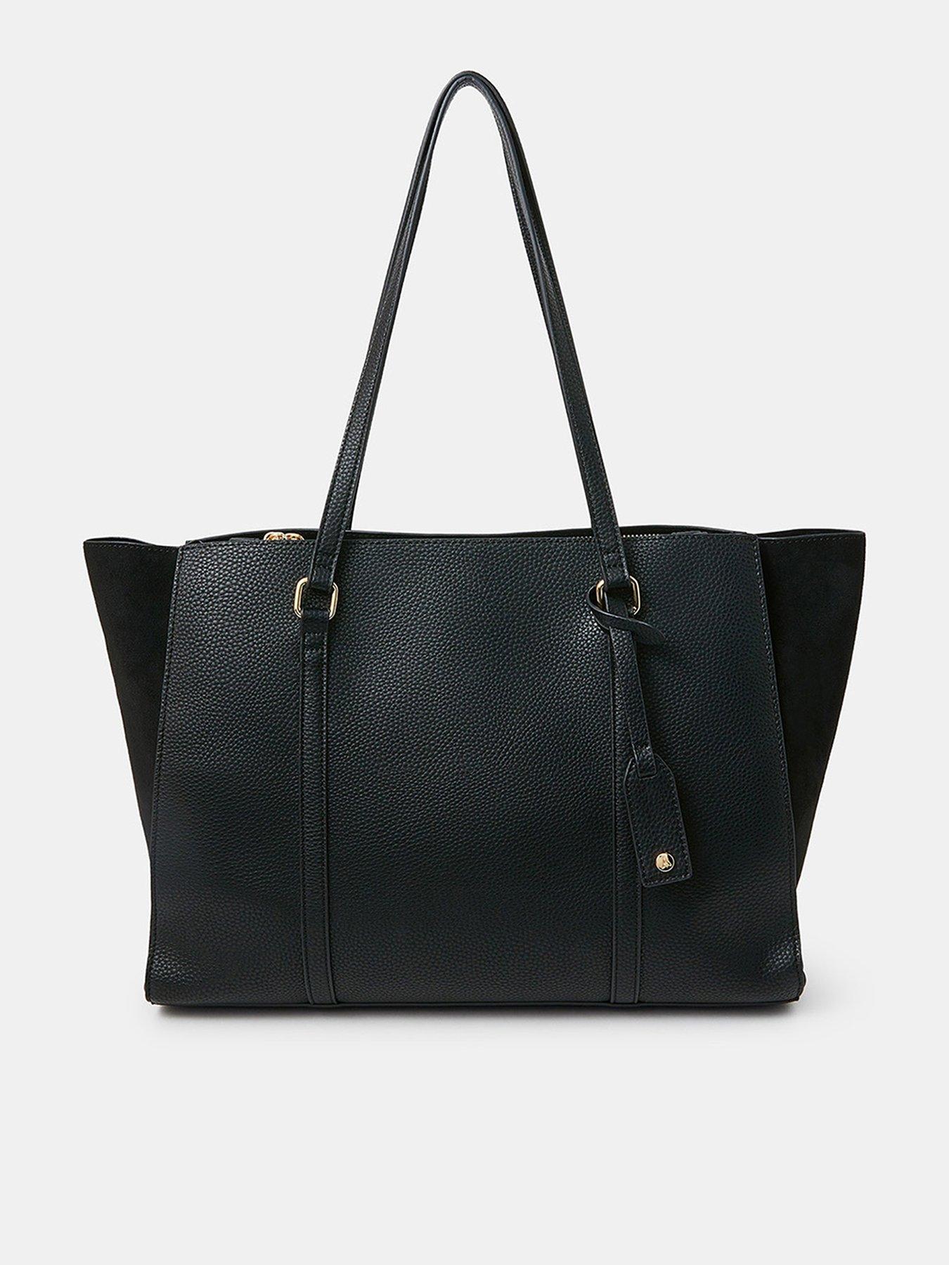 accessorize-double-zip-tote-bag-blackfront